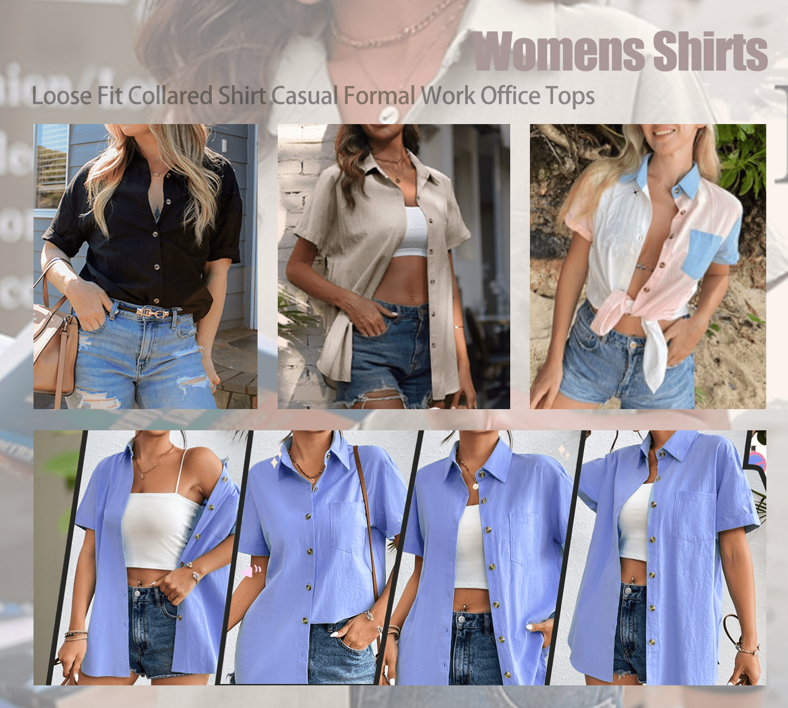 Fantaslook Womens Button Down Shirt Short Sleeve Collared Blouse with Pocket (White, XL) xnbm6