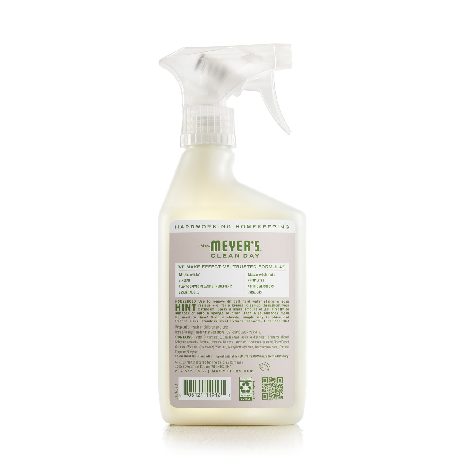 Mrs. Meyer's Vinegar Gel Cleaning Spray, Bathroom Surface Cleaner, No-Rinse Formula (Apple Blossom, 16 fl oz) 60t1n