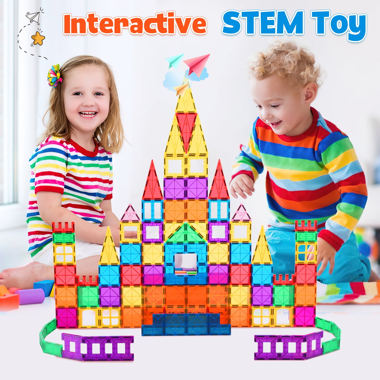 IYHN Magnetic Tiles Building Blocks STEM Educational Toy Set (Red, 36 Pieces) pj0i9
