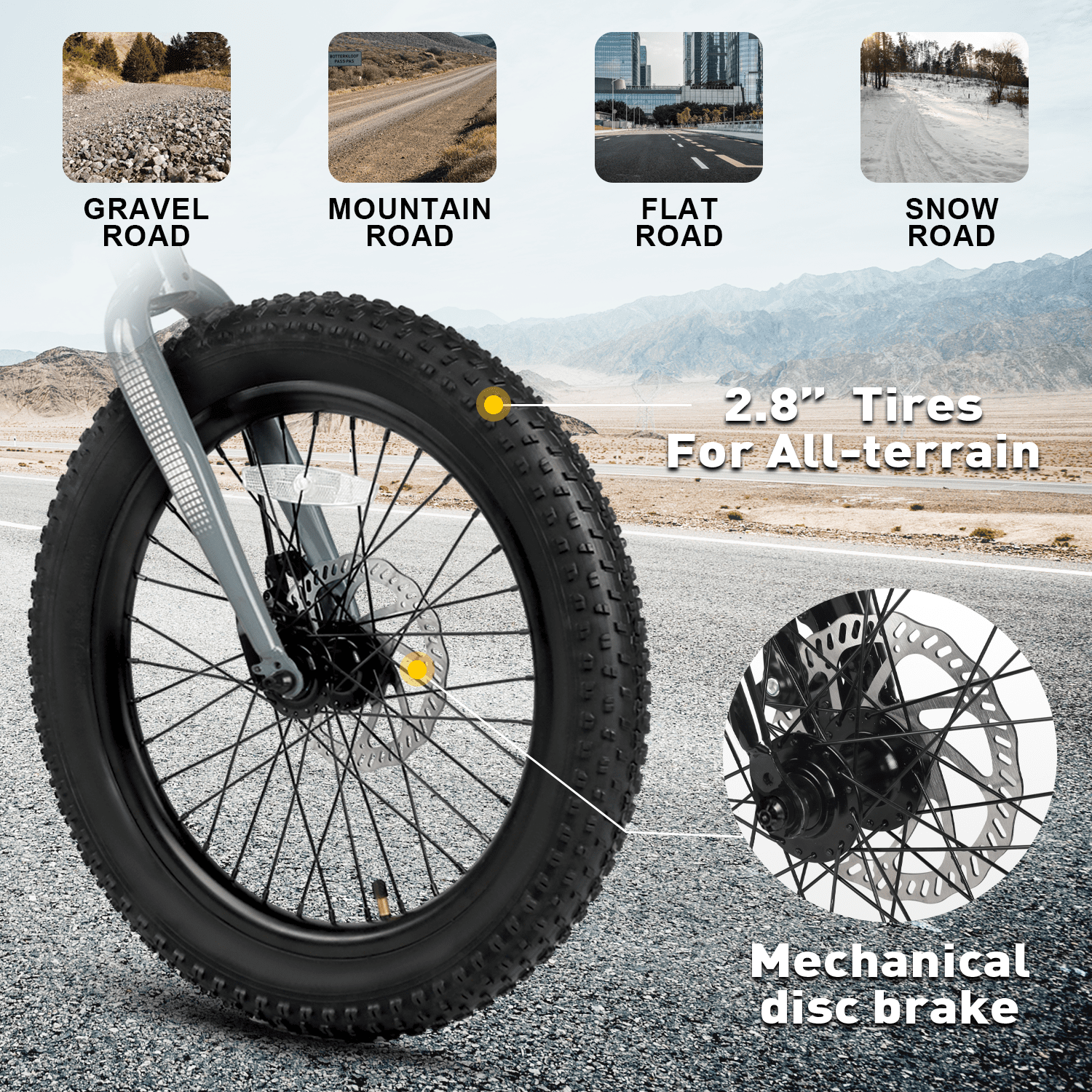 Glerc Mars Kids Mountain Bike, All-Terrain Fat Tire Bicycle with 6-Speed Drivetrain (Gray, 24 in) 6jbyy