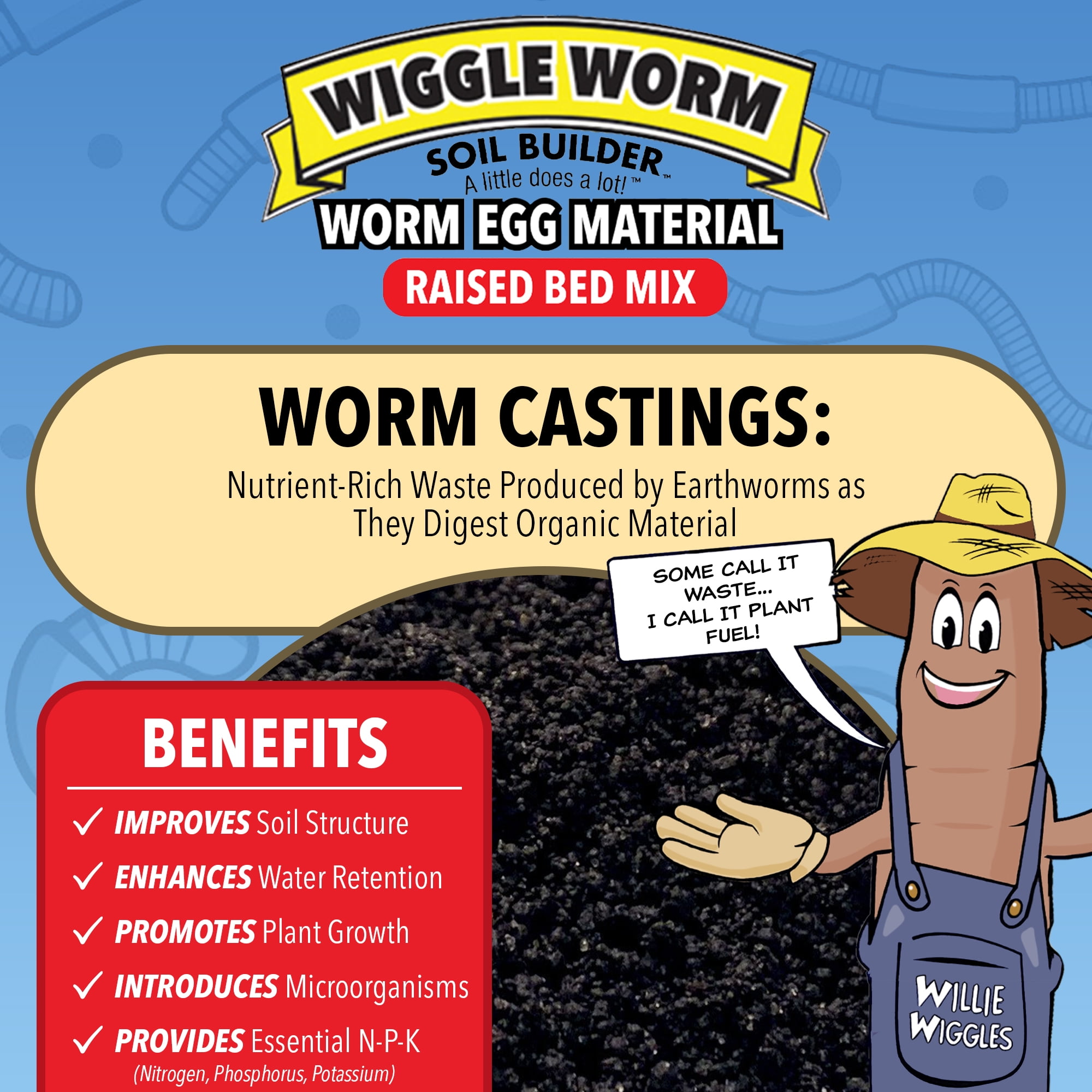 Wiggle Worm Raised Bed Mix Organic Soil and Fertilizer for Container Gardening (40 lb) 6rmr7