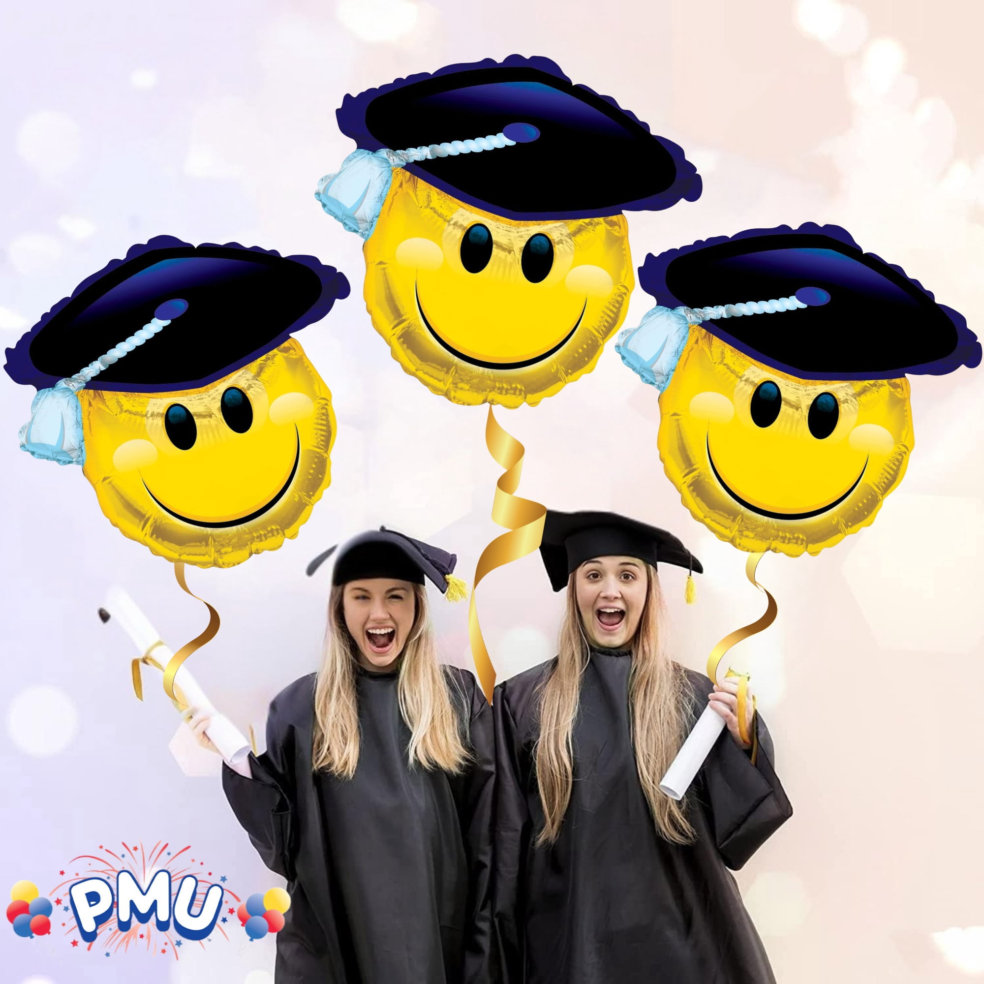 PMU Congrats Neon Grad Foil Balloon Decoration for Graduation Party (Multicolor, 31 in) 14cag