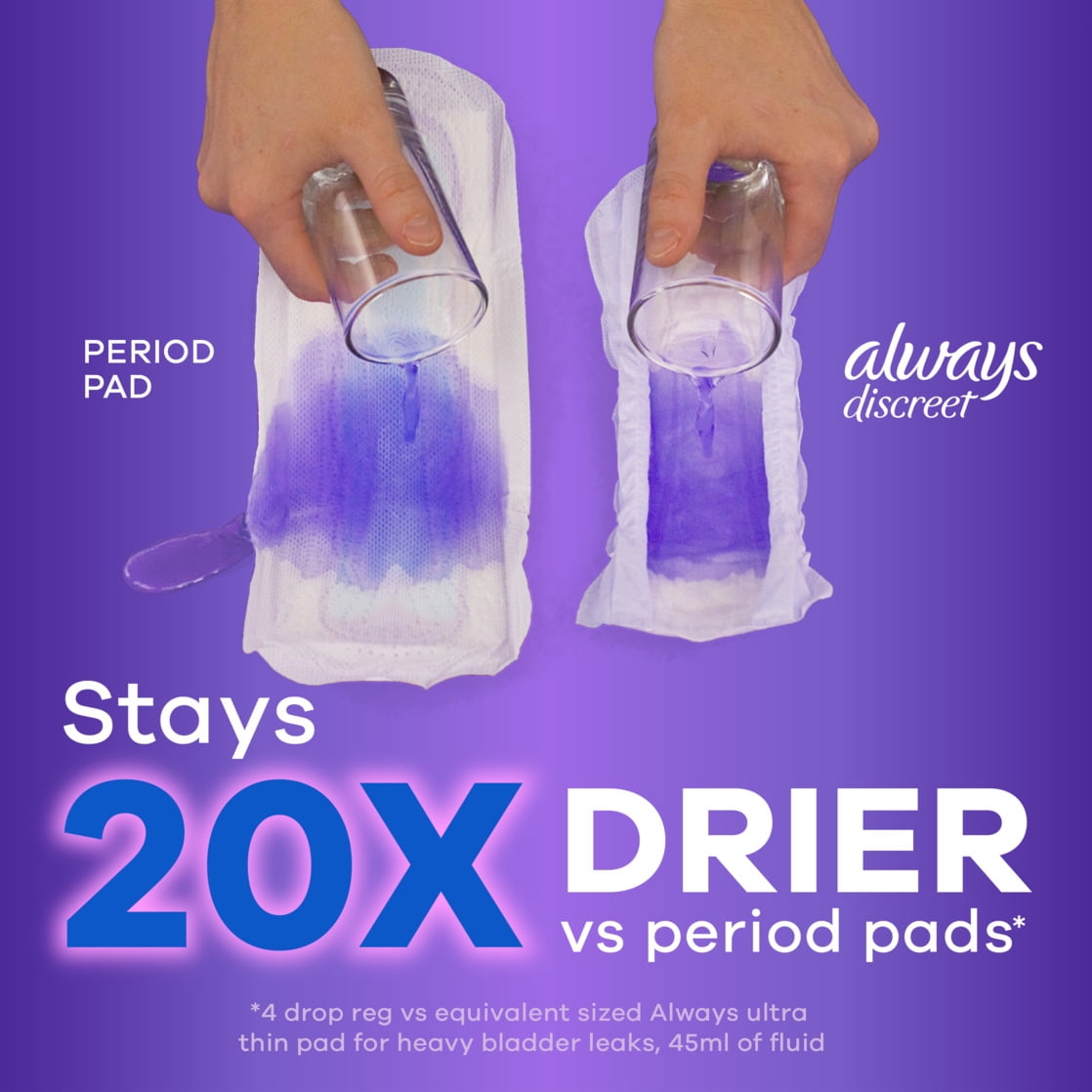 Always Discreet Incontinence Pads for Women, Moderate Absorbency, Long Length, Postpartum Protection (162 Count) a2w43