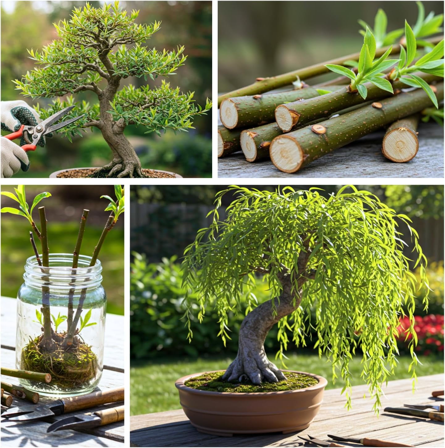 CZ Grain Willow Bonsai Tree Starter Cutting (Thick Trunk, Fast Growing) 1d566