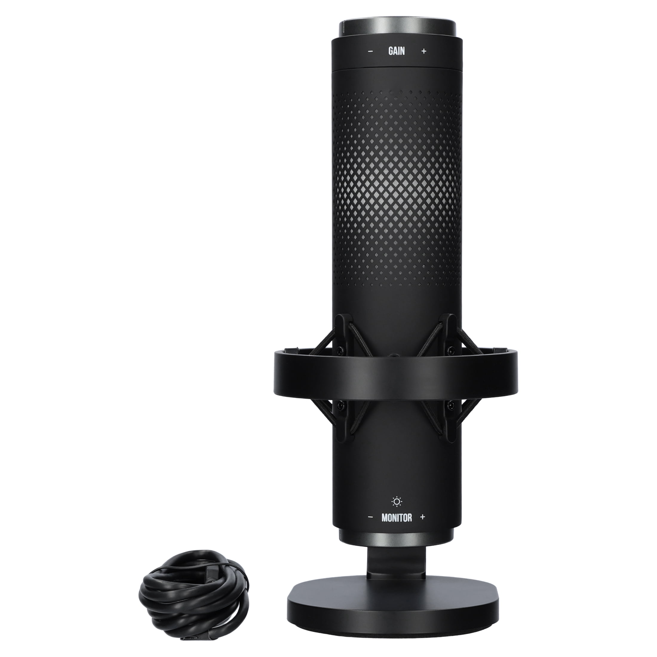 onn USB Tri-Pattern Gaming Microphone with Adjustable Volume and Mute Controls (Black) lhoe9
