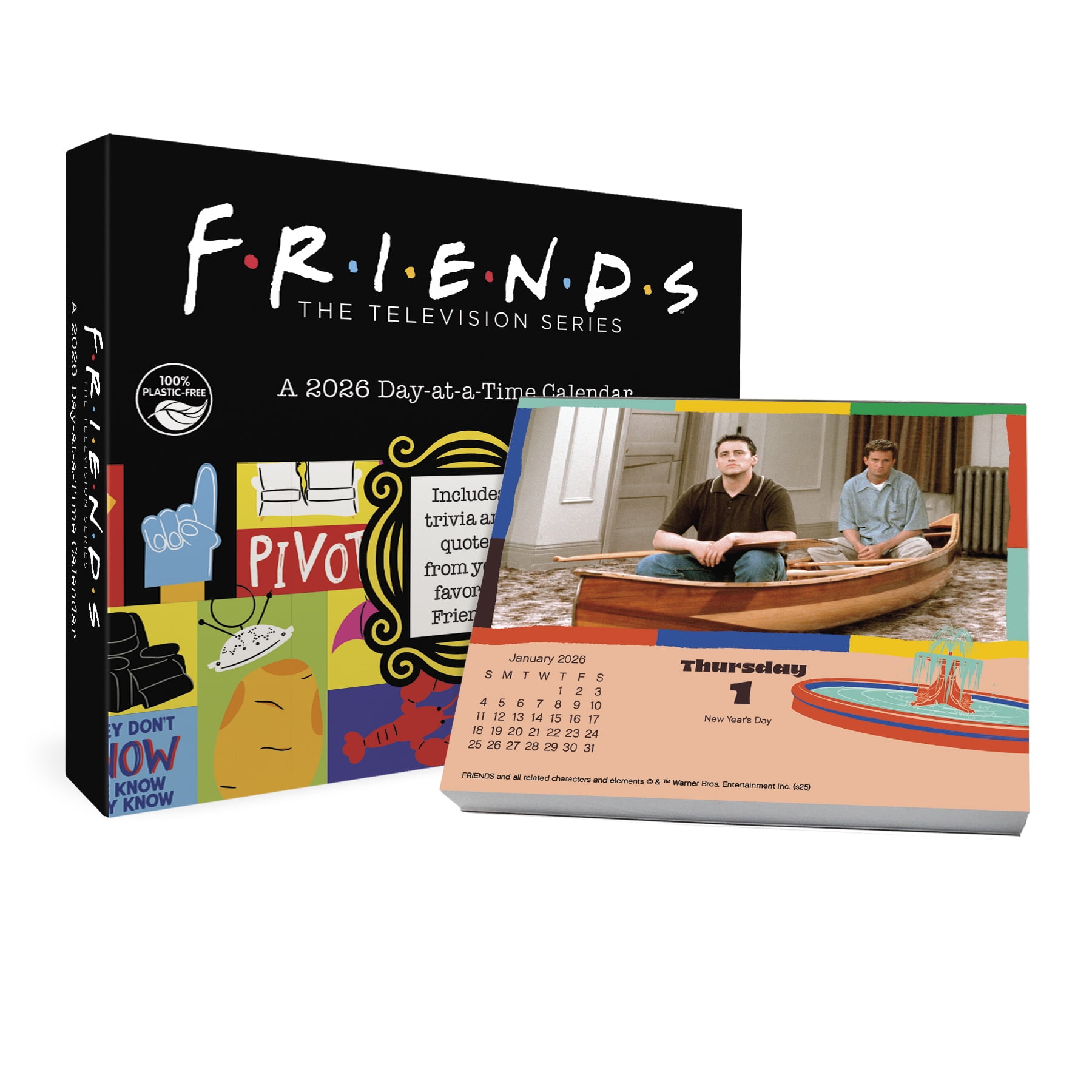 Trends International Friends 2026 Wall Calendar and Daily Desk Box Calendar Set (2 Piece) a90v8
