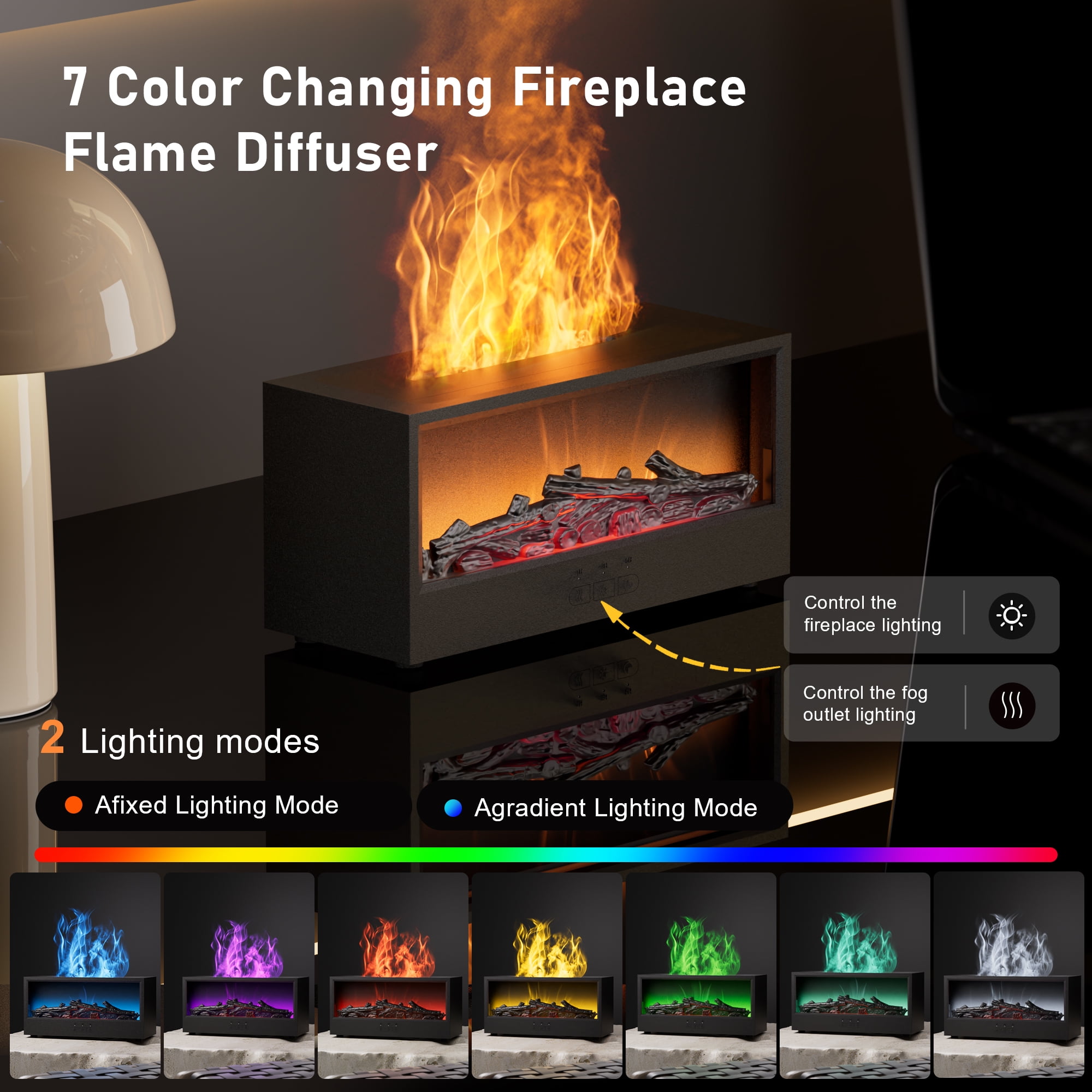 Imego Ultrasonic Aroma Humidifier and Essential Oil Diffuser with Remote Control (Black, 5.07 fl oz) oqv5o