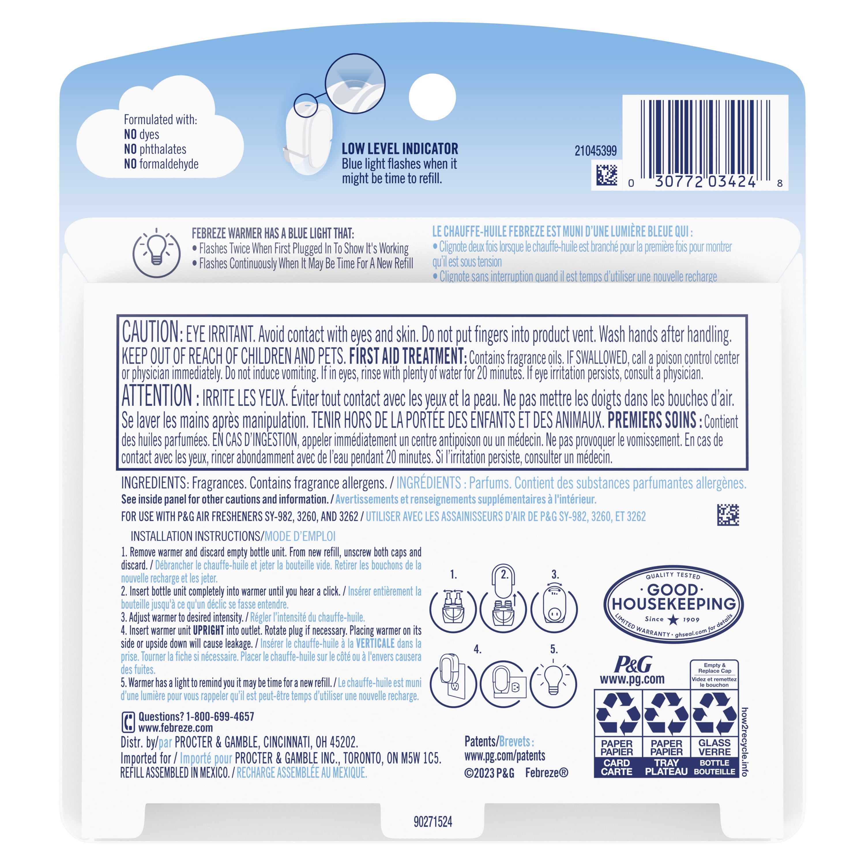 Febreze Fade Defy PLUG Air Freshener Refill, Pine & Berry Scent, Odor-Fighting Oil (2 Refills) z707x