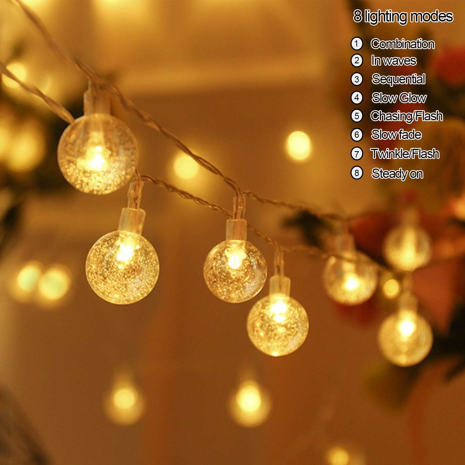 Baoxue LED String Lights, 100 LED Decorative Lighting for Indoor and Outdoor Use (Warm White, 33 ft) 321th