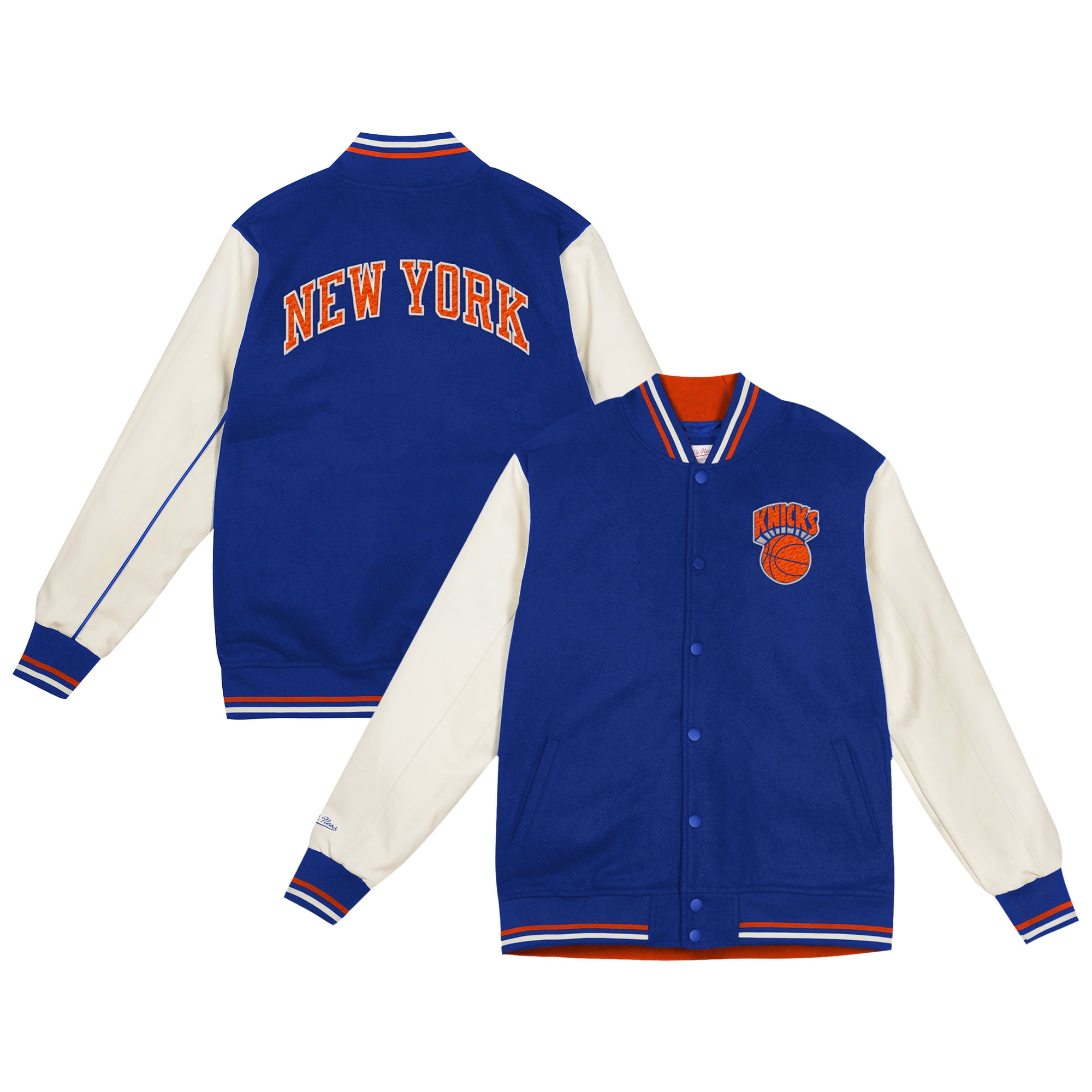 Mitchell & Ness New York Knicks Toddler Varsity Heavyweight Full-Snap Jacket (Blue, 2T) 316gy