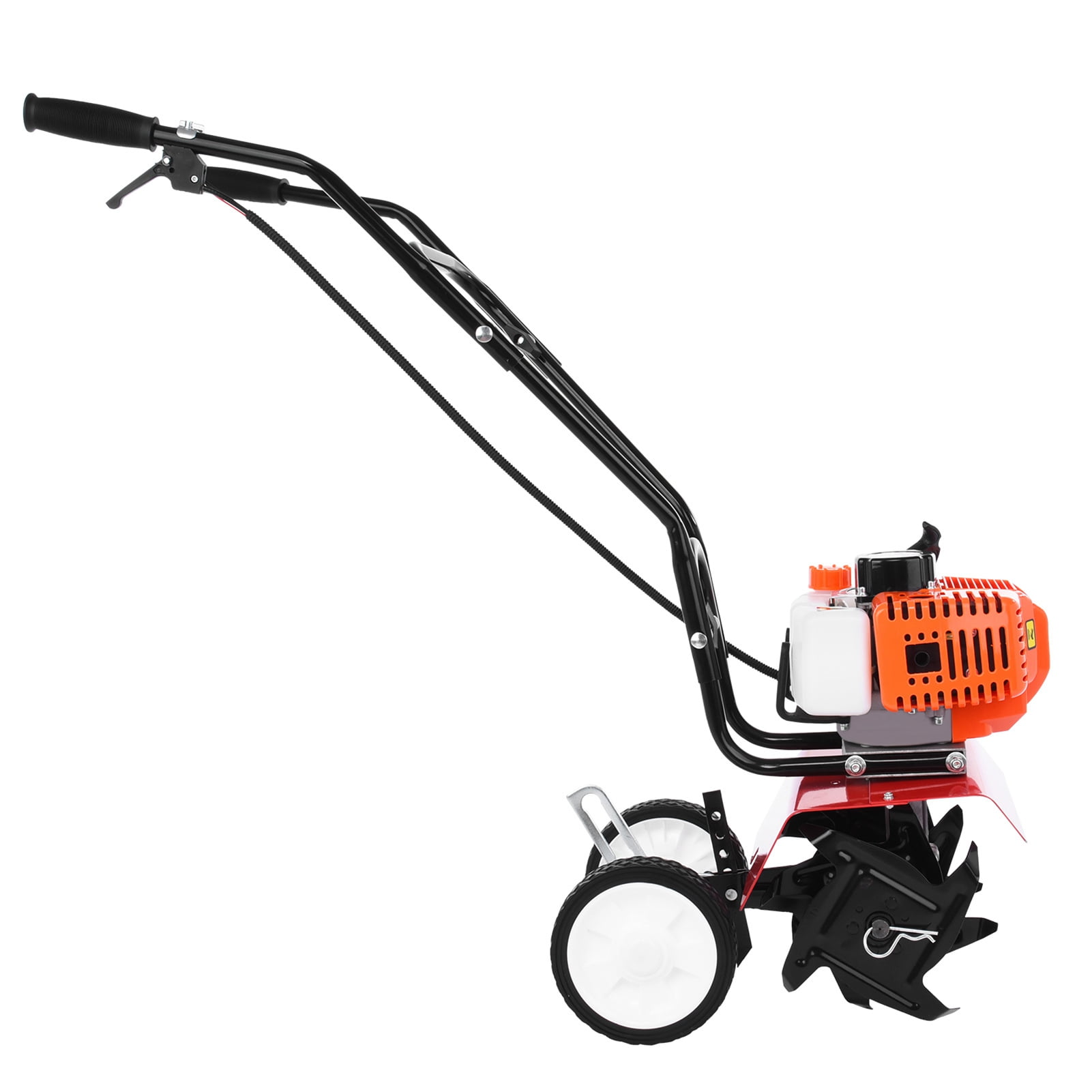 Wharick Gas Powered Mini Garden Tiller, Heavy Duty 52cc Cultivator for Soil Preparation (37 in x 32 in x 12 in) ow184