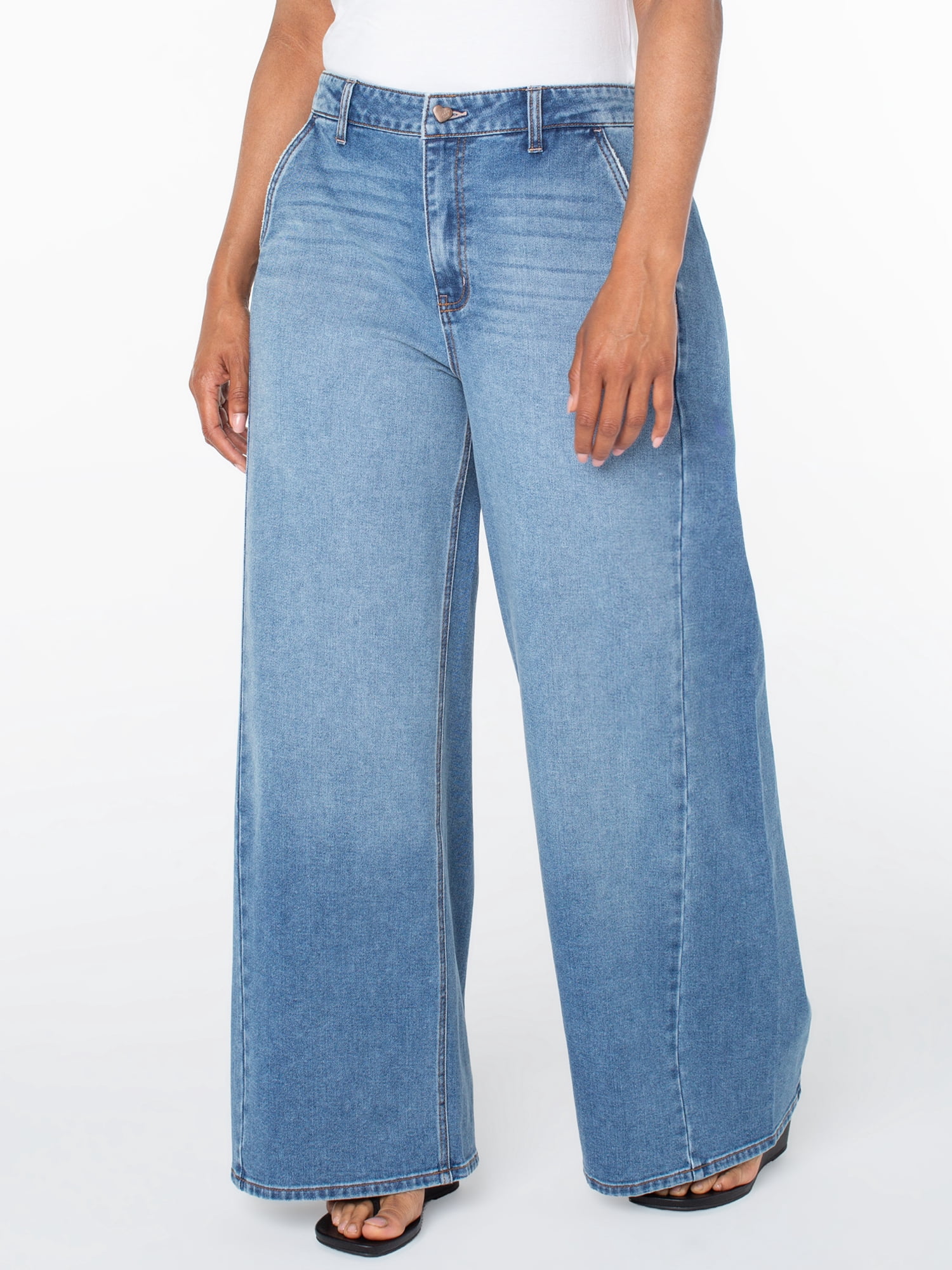 Celebrity Pink Women's Wide Leg Stretch Denim Jeans (Pink, 1-24) 2pcfw