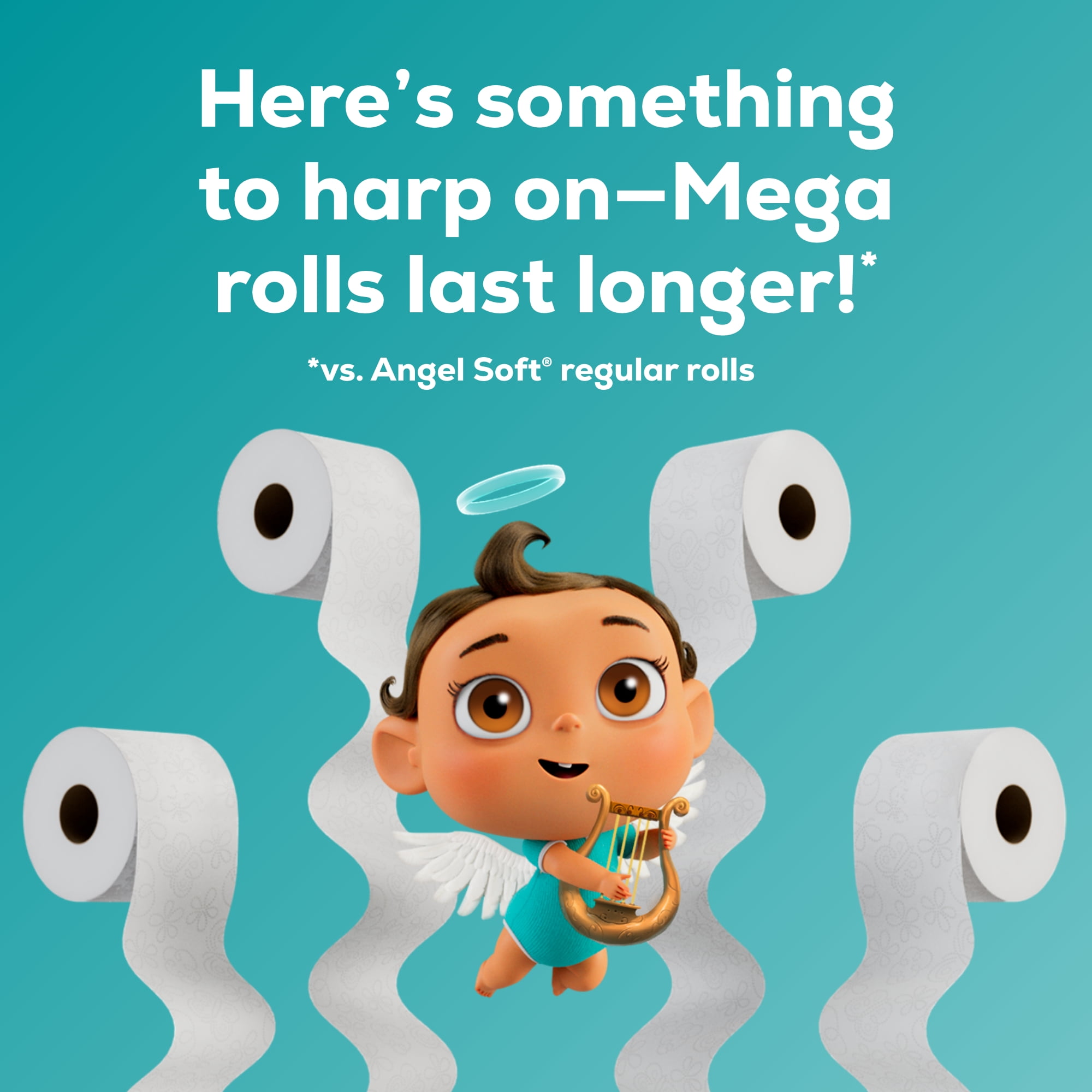 Angel Soft 2-Ply Toilet Paper (White, 9 Mega Rolls) cqt2v
