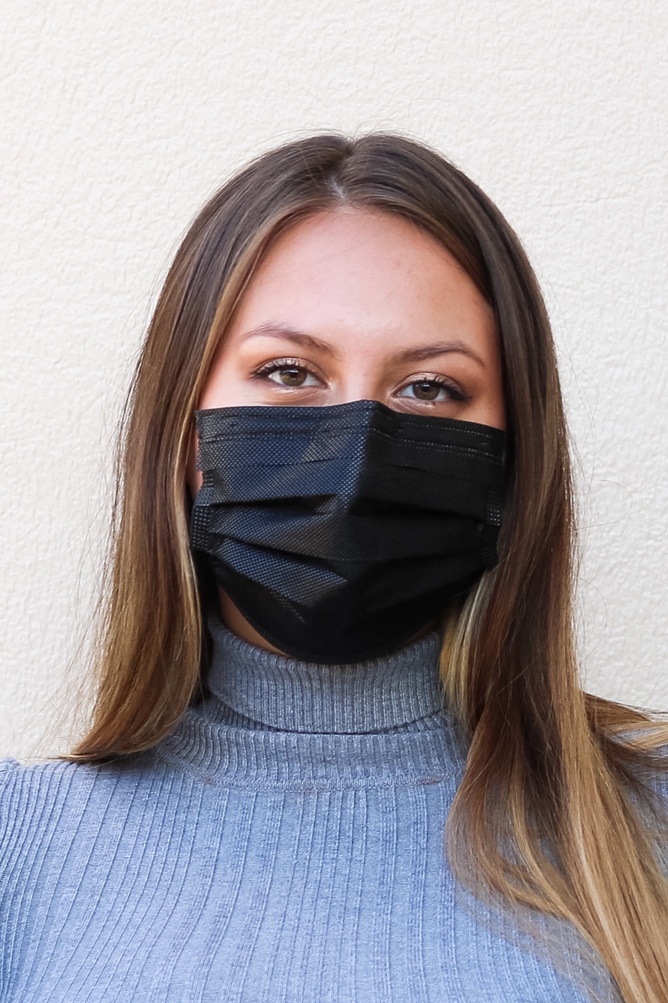 Equate Disposable Face Masks, Breathable 3-Ply Protective Covering (Black, 25 Count) g67zt