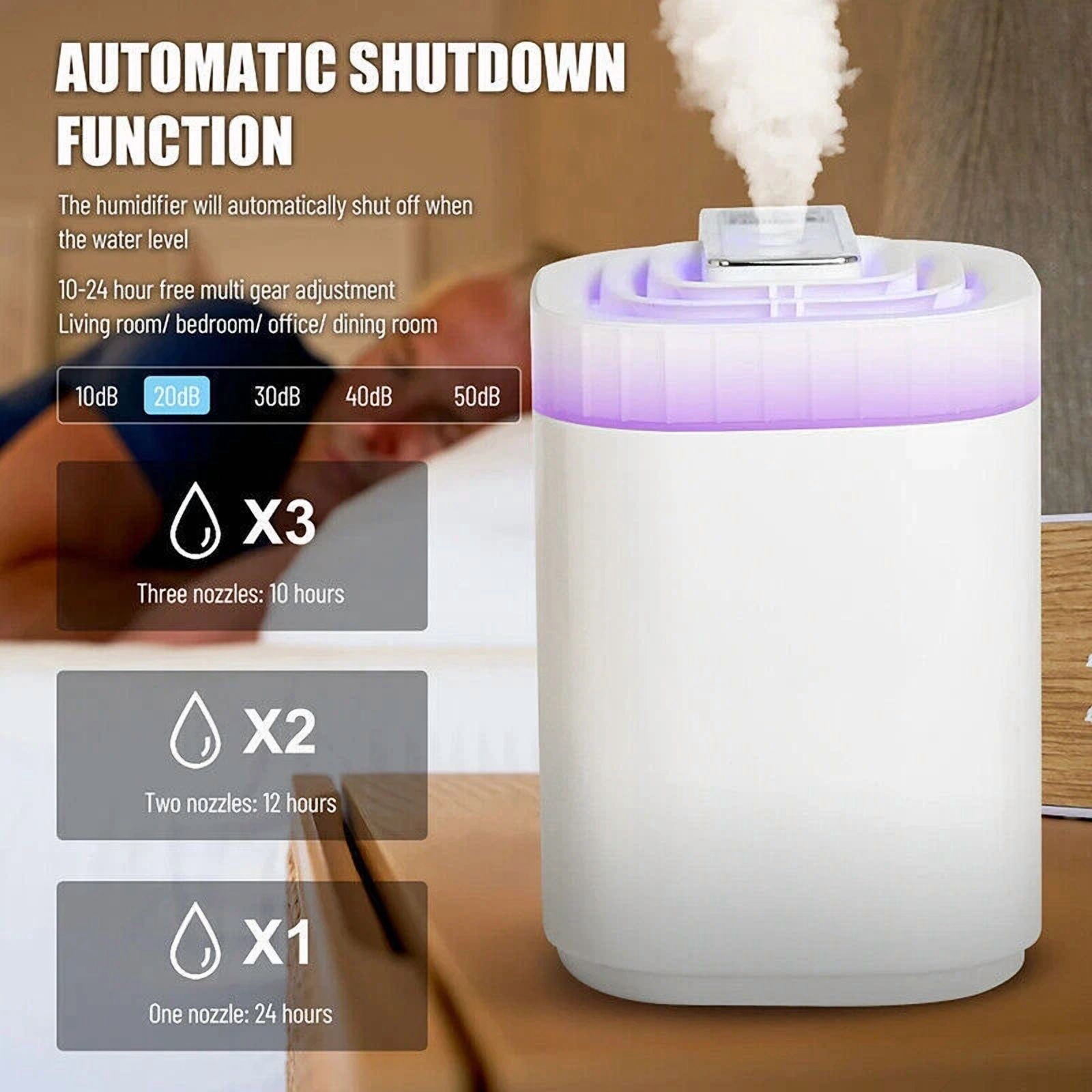 VAULT Cool Mist Air Humidifier for Bedroom and Office (White, 101.44 fl oz) 54n3b