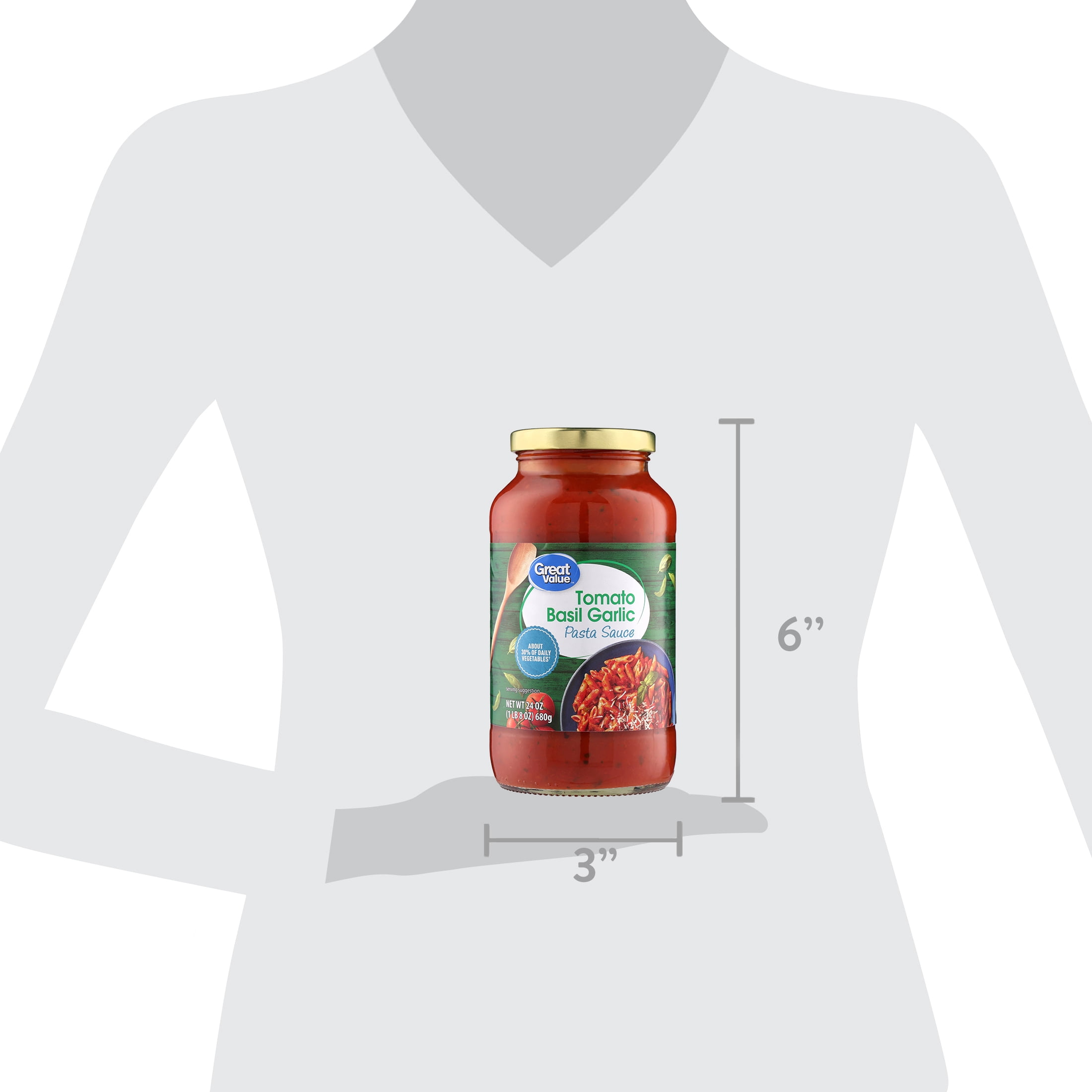 Great Value Tomato Basil Garlic Pasta Sauce (Savory Herb Blend, 24 oz) 1v9bh