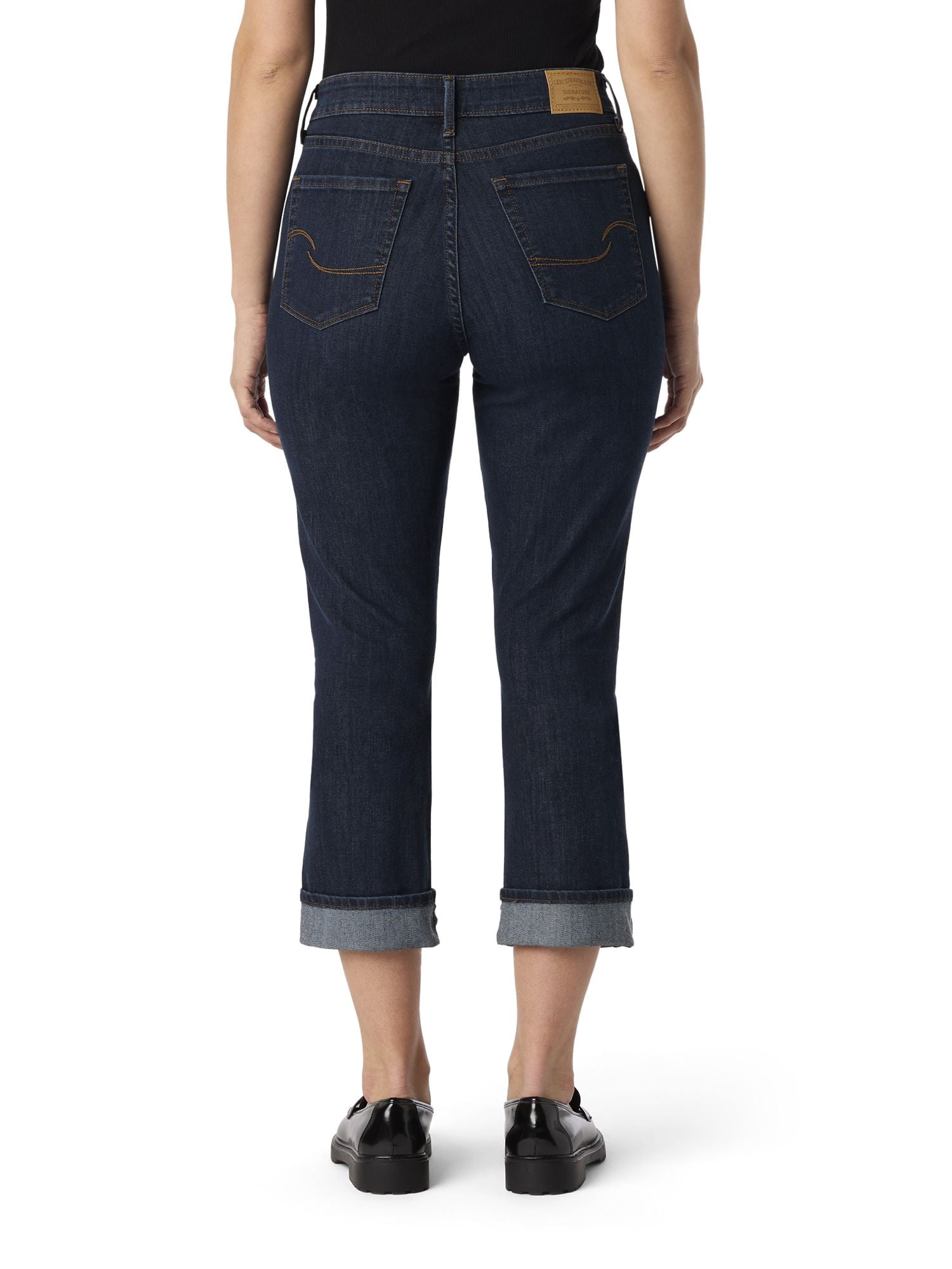 Levi Strauss Signature Women's Mid Rise Capri Jeans (Blue, 22.5 in Inseam) v7vaf