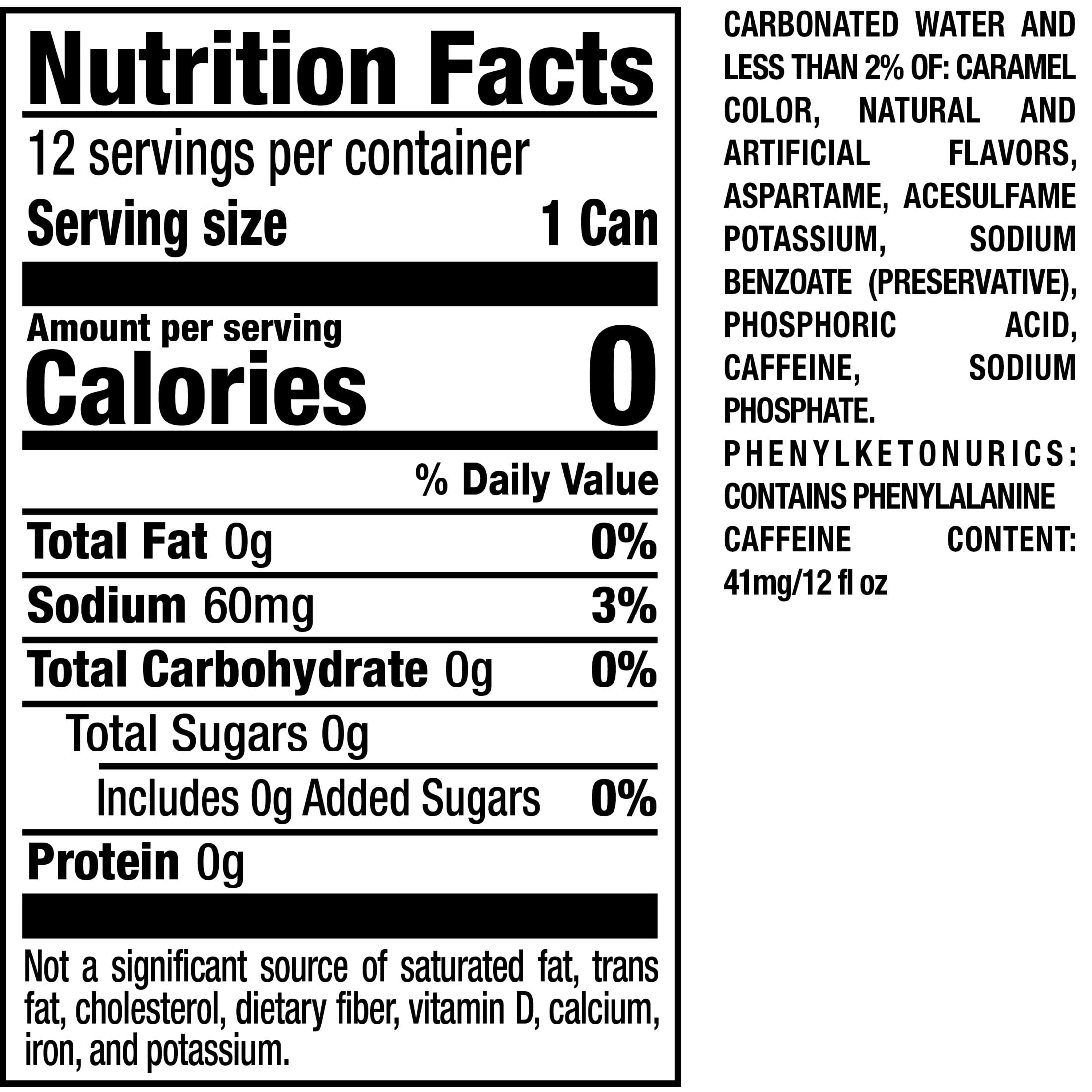 Dr. Pepper Zero Sugar Cream Soda, Refreshing Carbonated Beverage (12 fl oz, 12 Pack) cb012
