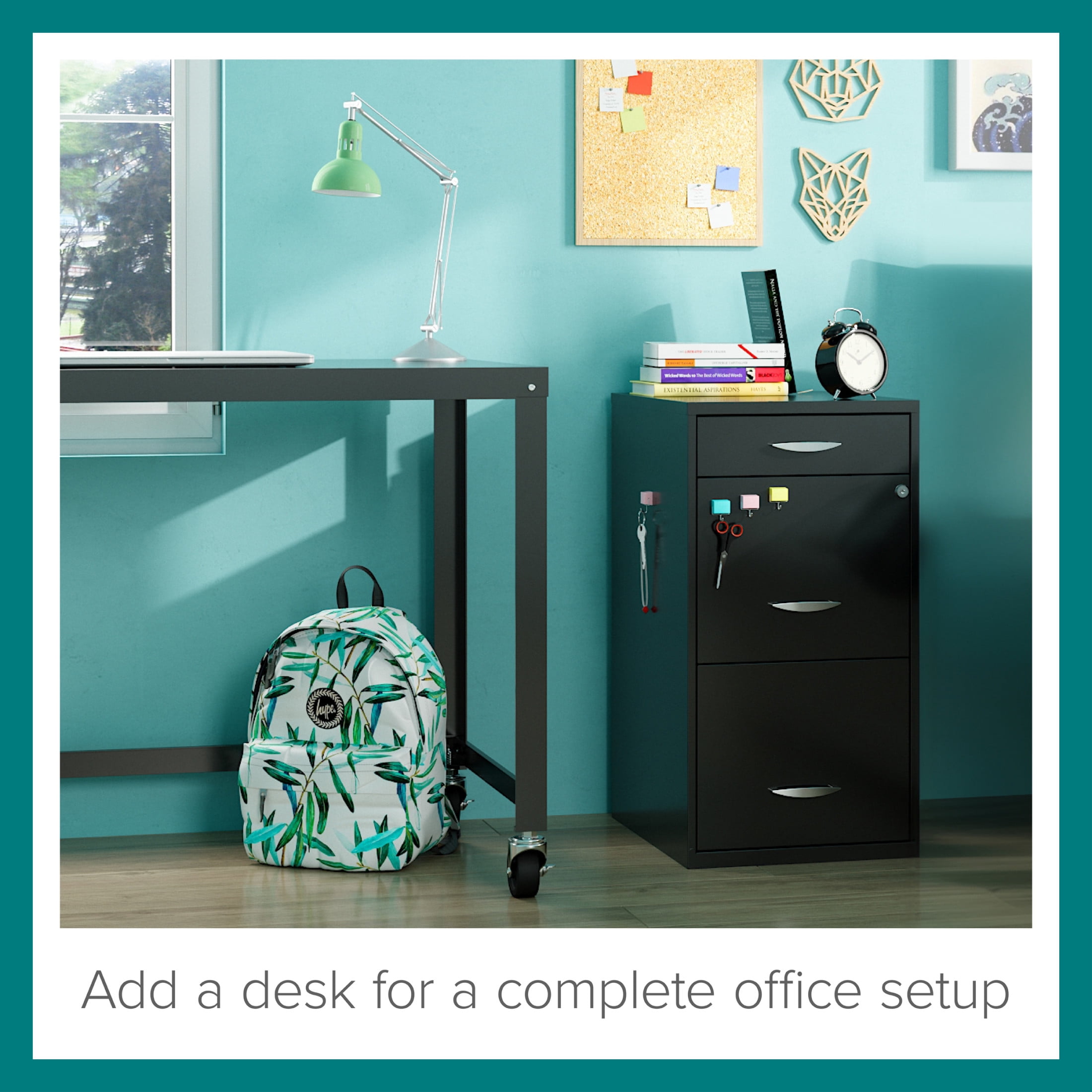 Space Solutions 3 Drawer Vertical File Cabinet with Pencil Drawer (Black, 18 in x 14 in x 27 in) 06h01