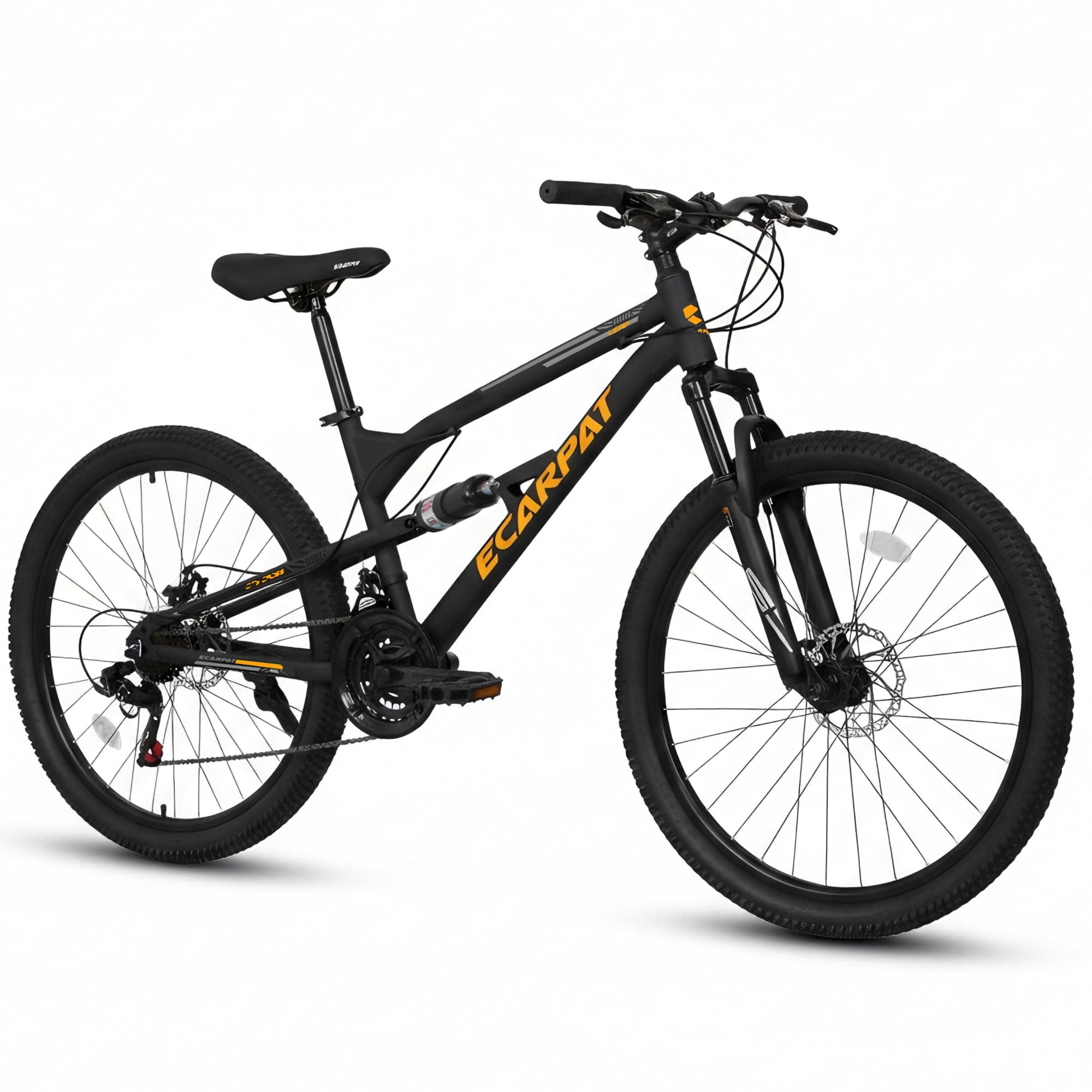 ESRIDOM 26 in Mountain Bike, 21-Speed Full Suspension MTB with Dual Disc Brakes, High Carbon Steel Frame (Black, 15.7 in Frame) j9yhv