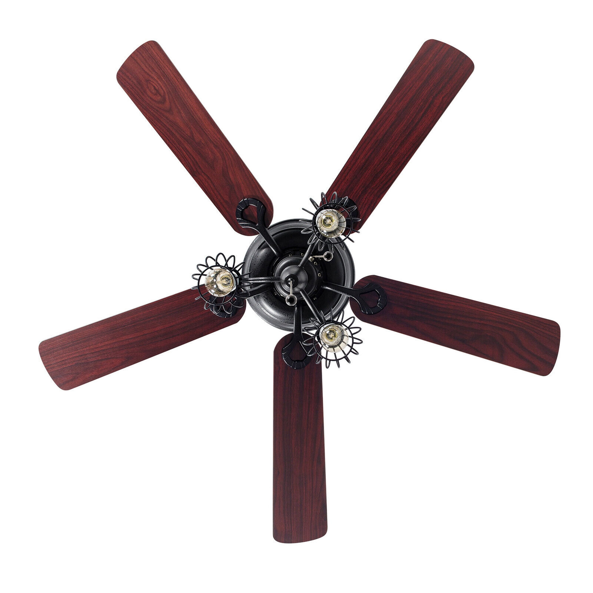 Gymax 52 in Ceiling Fan with Lights, 5 Reversible Blades, 3-Speed Retro Indoor Fan (52 in) 77604