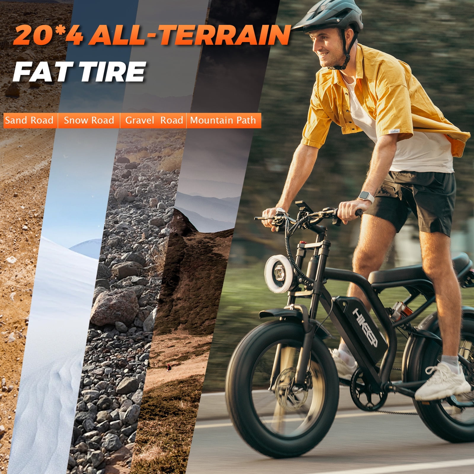 HELOKEEP Fat Tire Electric Mountain Bike, Full Suspension Off-Road E-Bike with 1500W Peak Motor (Black, 20 in x 4 in) 0y3yi
