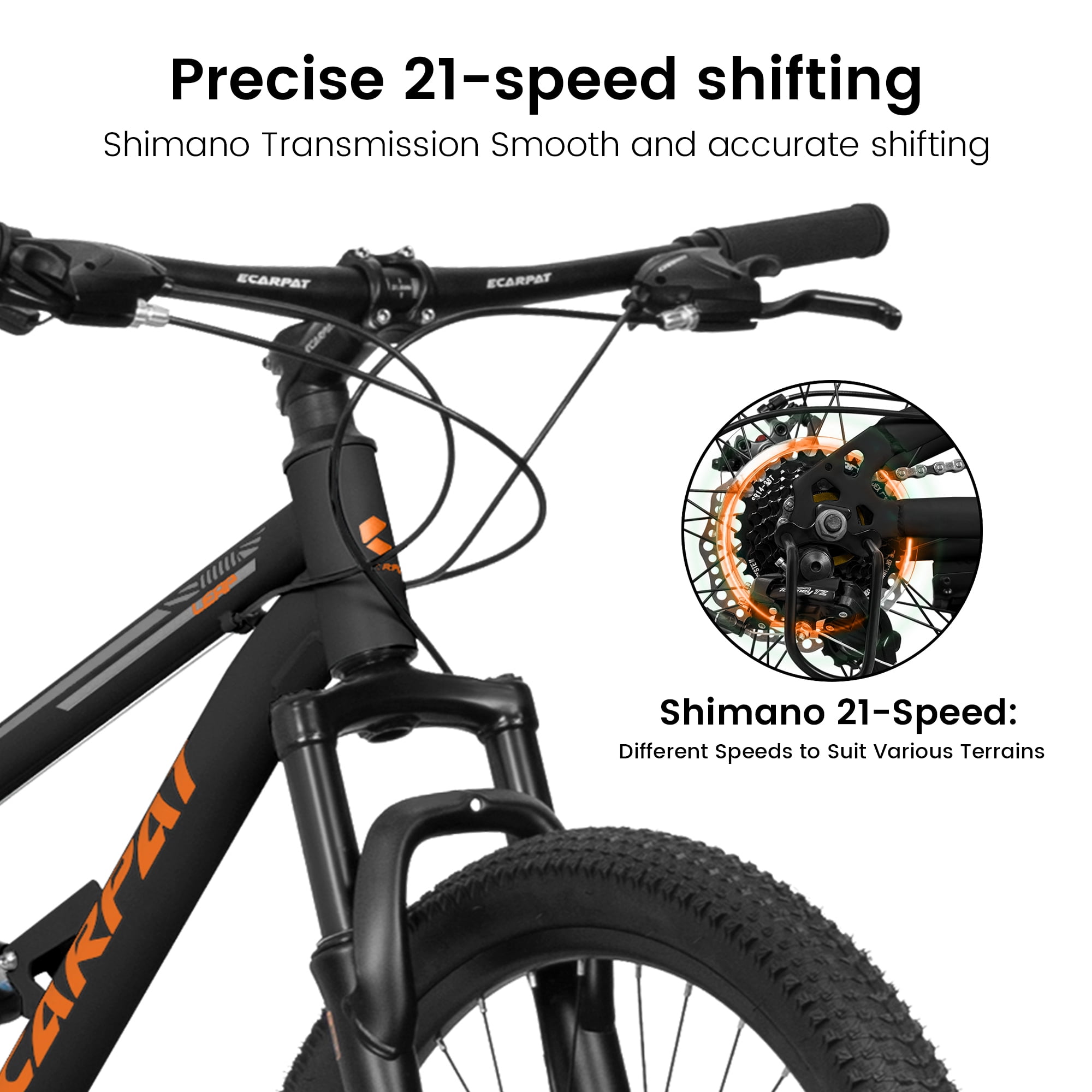ESRIDOM 26 in Mountain Bike, 21-Speed Full Suspension MTB with Dual Disc Brakes, High Carbon Steel Frame (Black, 15.7 in Frame) j9yhv