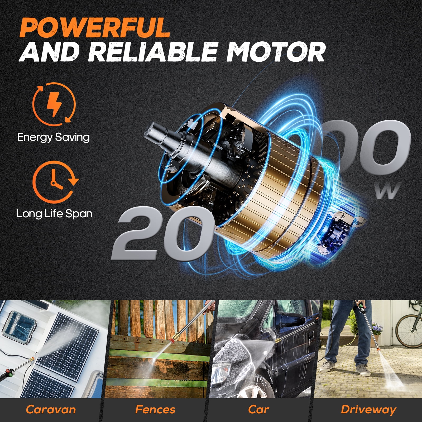 NEXPOW Electric Pressure Washer, 4000 PSI 2.6 GPM Power Washer with Foam Cannon and 4 Quick-Connect Nozzles (30 ft Hose) wyows