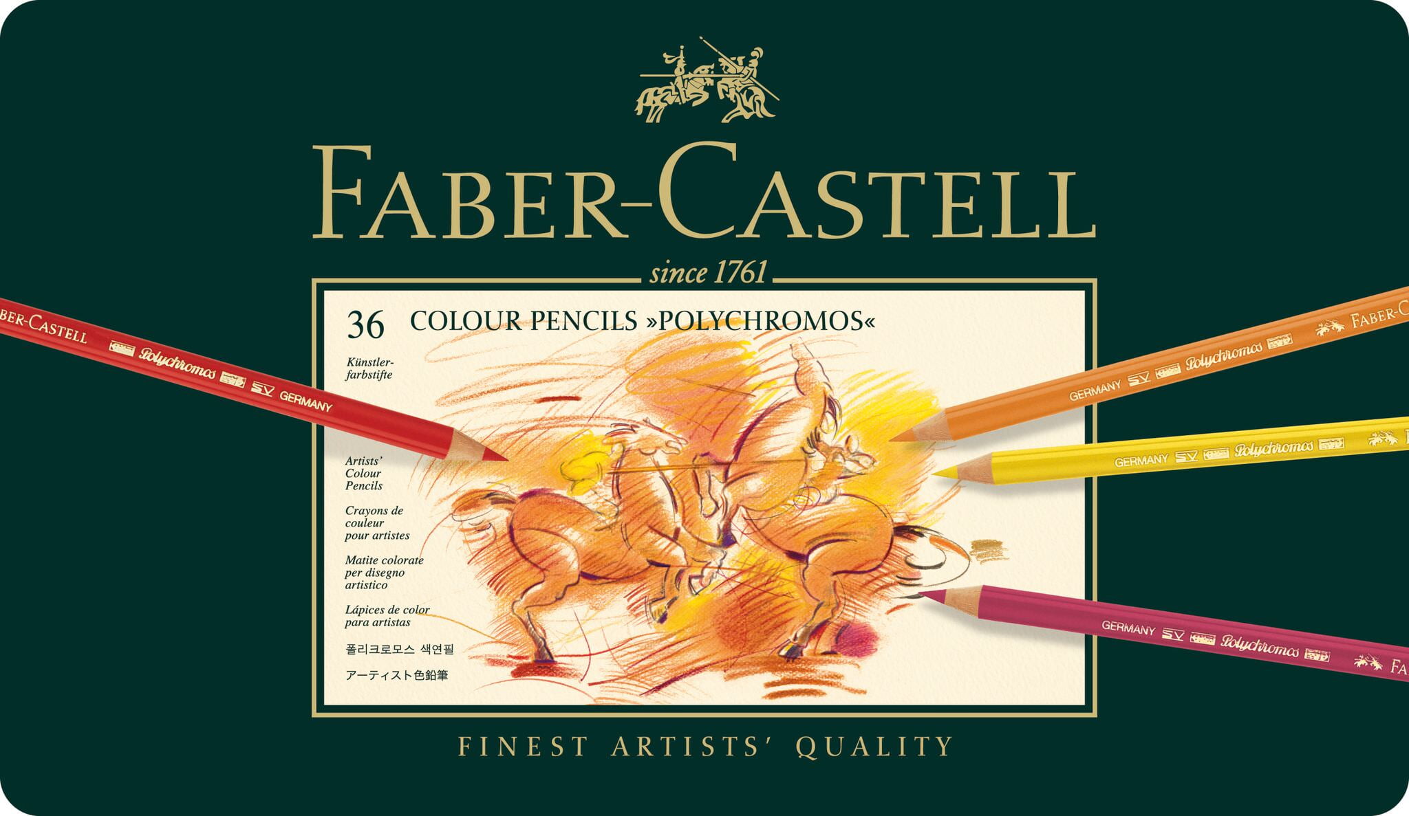 Faber-Castell Polychromos Artists' Colored Pencils Professional Drawing Set (Assorted Colors, 36 Count) 16zb0