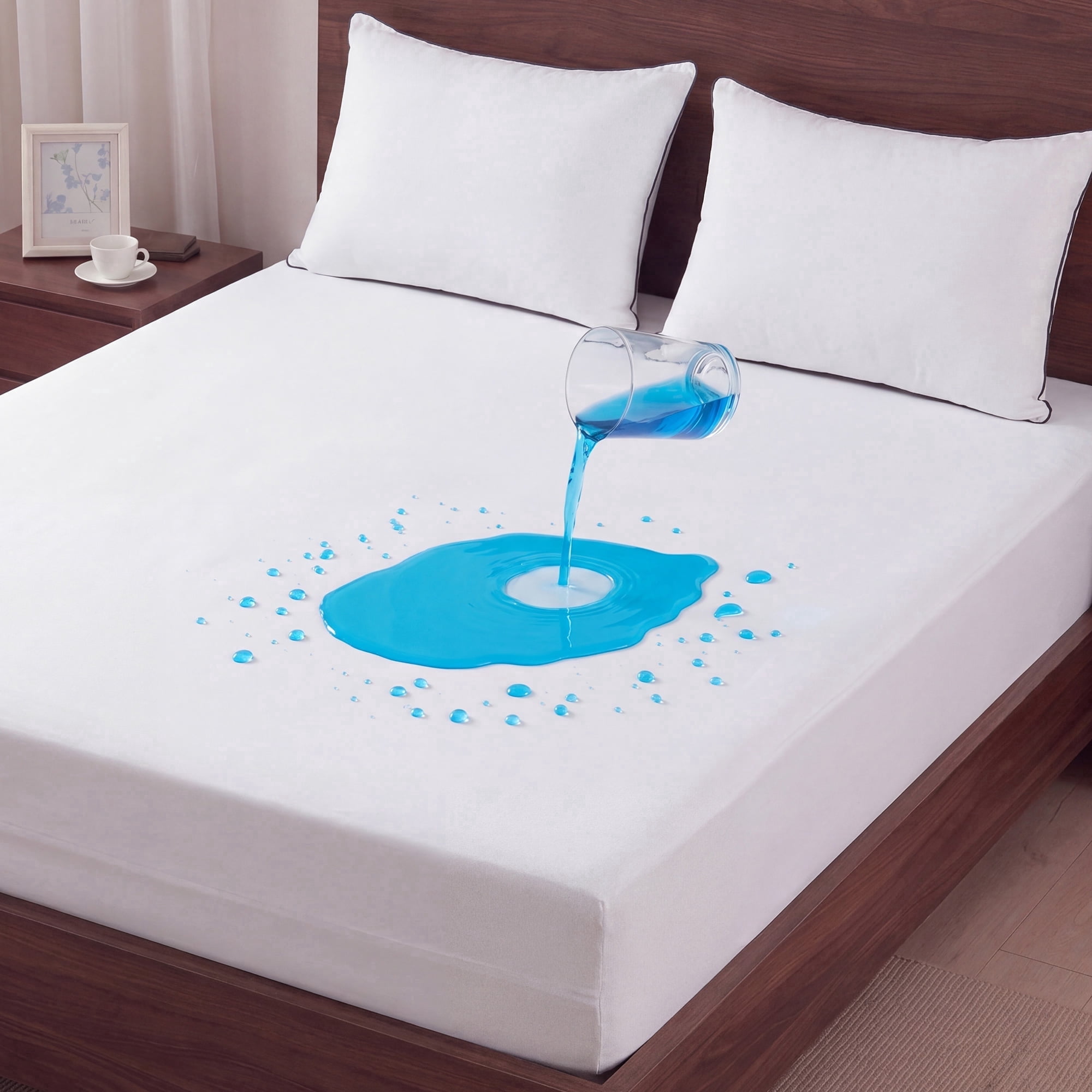 U by Bedsure Waterproof Mattress Protector, Six-Sided Zippered Encasement (White, Queen Size) kxis0