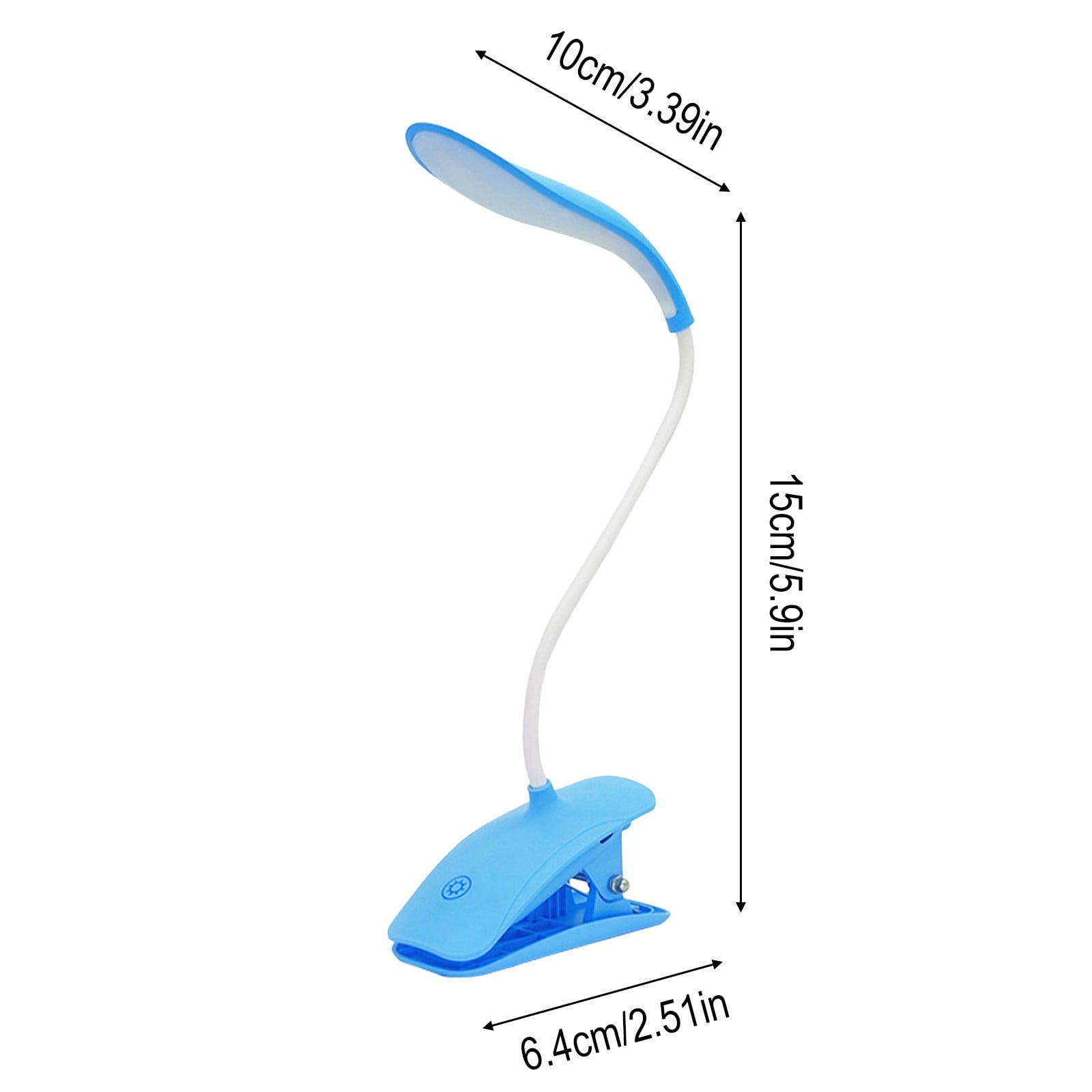 Tuvgenk LED Desk Lamp Eye-Friendly Dimmable Reading Light with Flexible Gooseneck (Blue, 5.9 in x 3.9 in x 2.6 in) buzkt