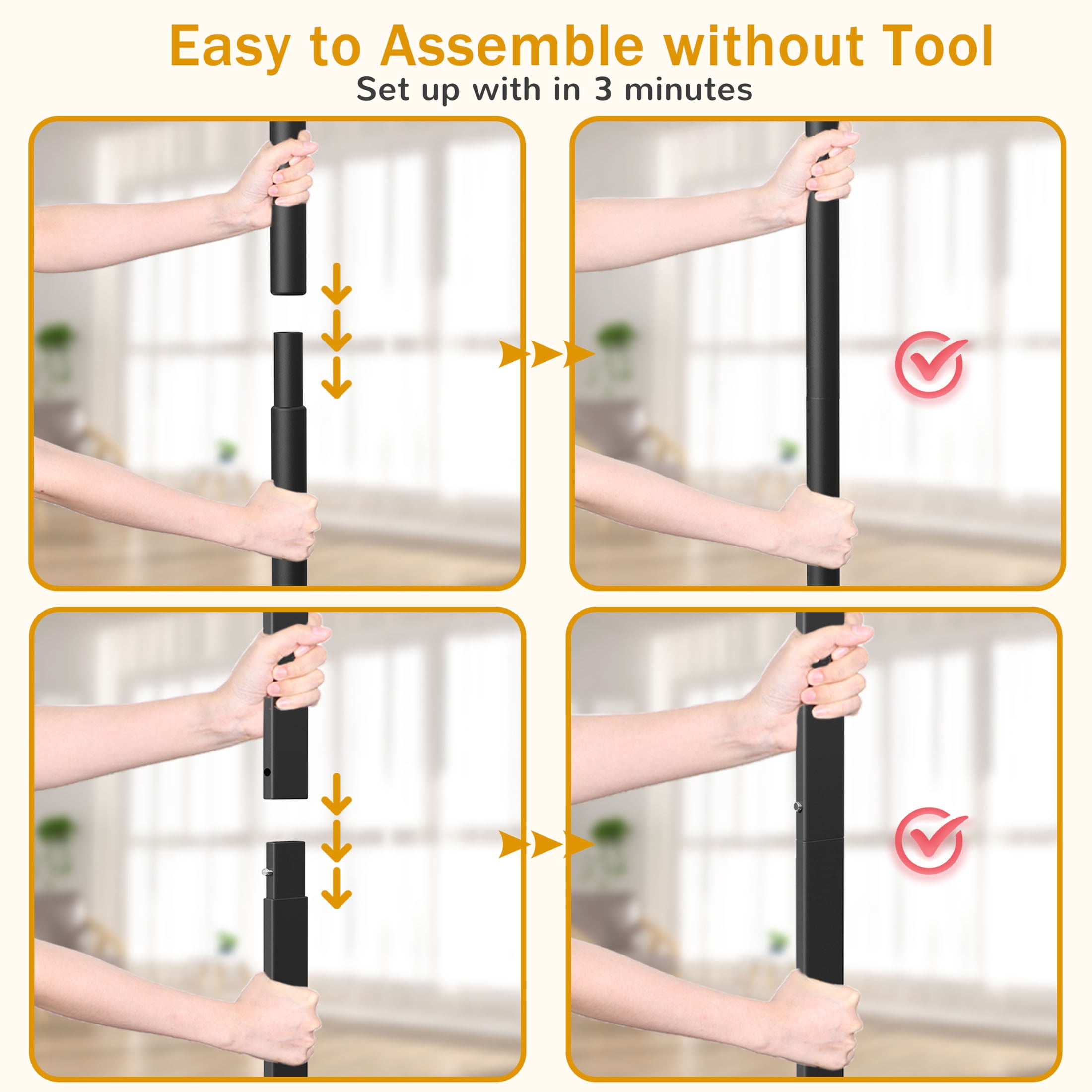 Nefoso Heavy Duty Rolling Garment Rack, Commercial Grade Clothing Organizer with Wheels (Black, 60 in L x 18.4 in W x 60 in H) 69qzk