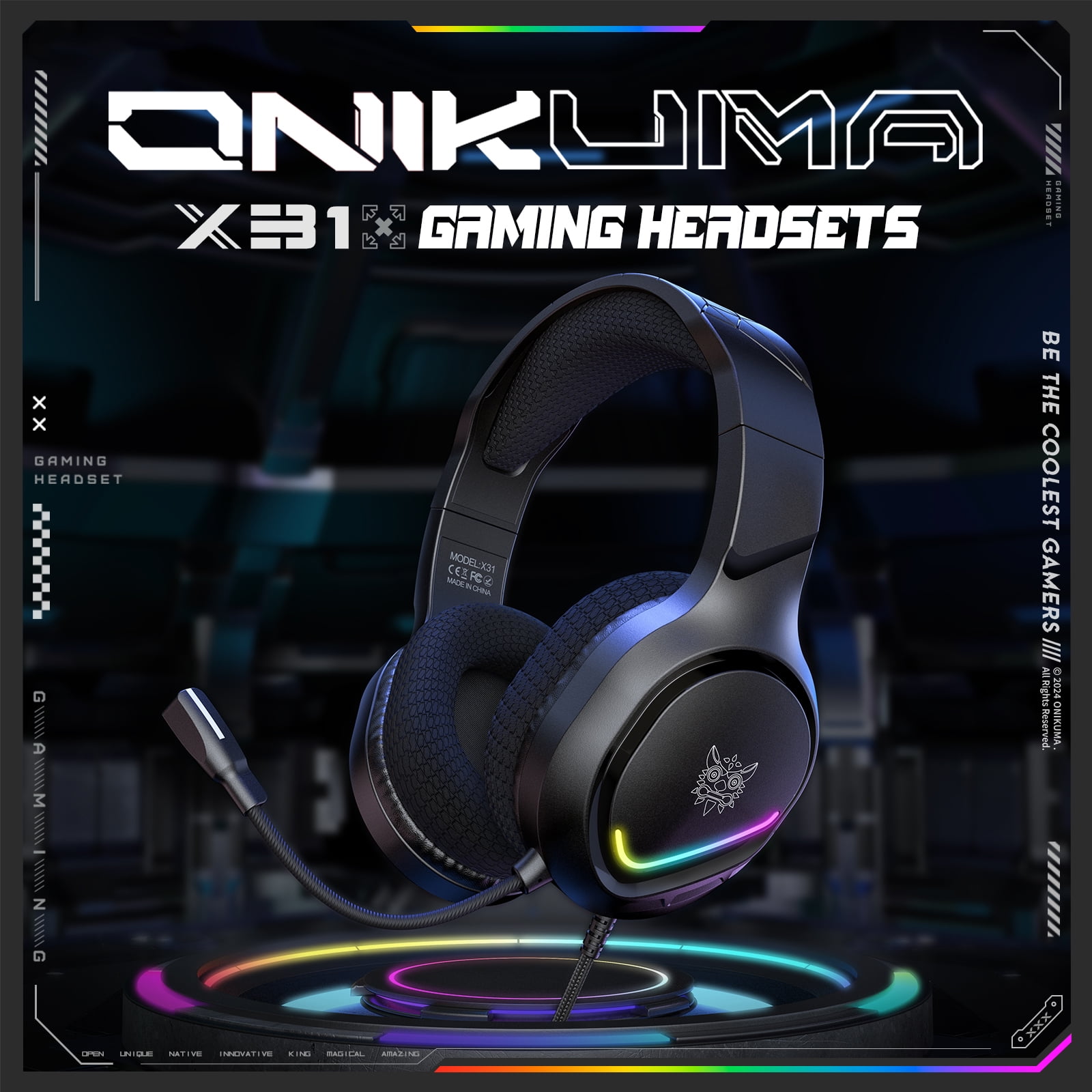 Siivton Gaming Headset with Noise Cancelling Microphone, Over-Ear Stereo Headphones for PC, PS4, PS5, Xbox (Black, 1 Pack) 5z4du