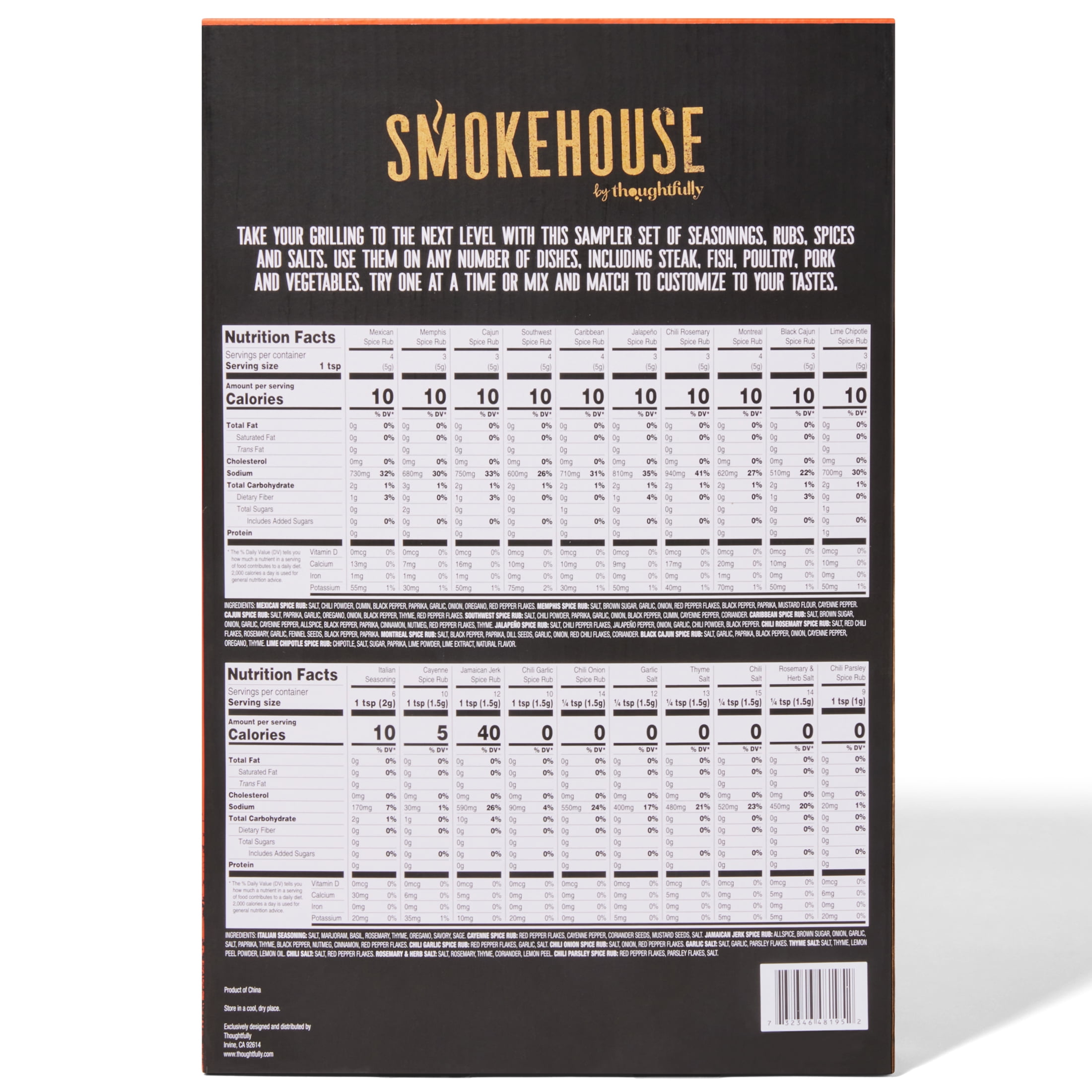 Thoughtfully Smokehouse Ultimate Grilling Spices and Seasonings Set (20 Count) t4l32
