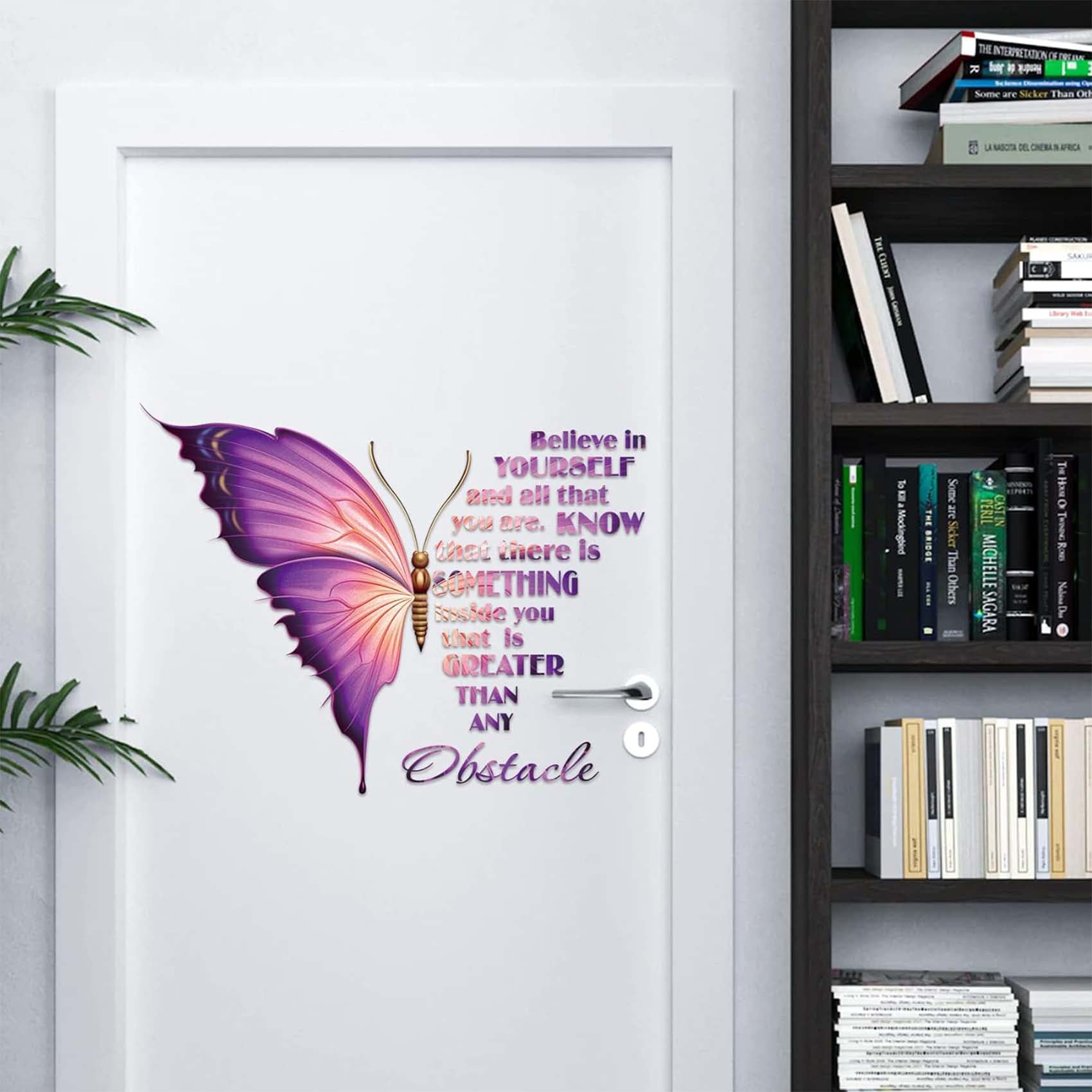 Thovorrnl Inspirational Butterfly Wall Decals, Peel and Stick Vinyl Wall Art Decor (Multicolor, 27 in x 21 in) vh03a