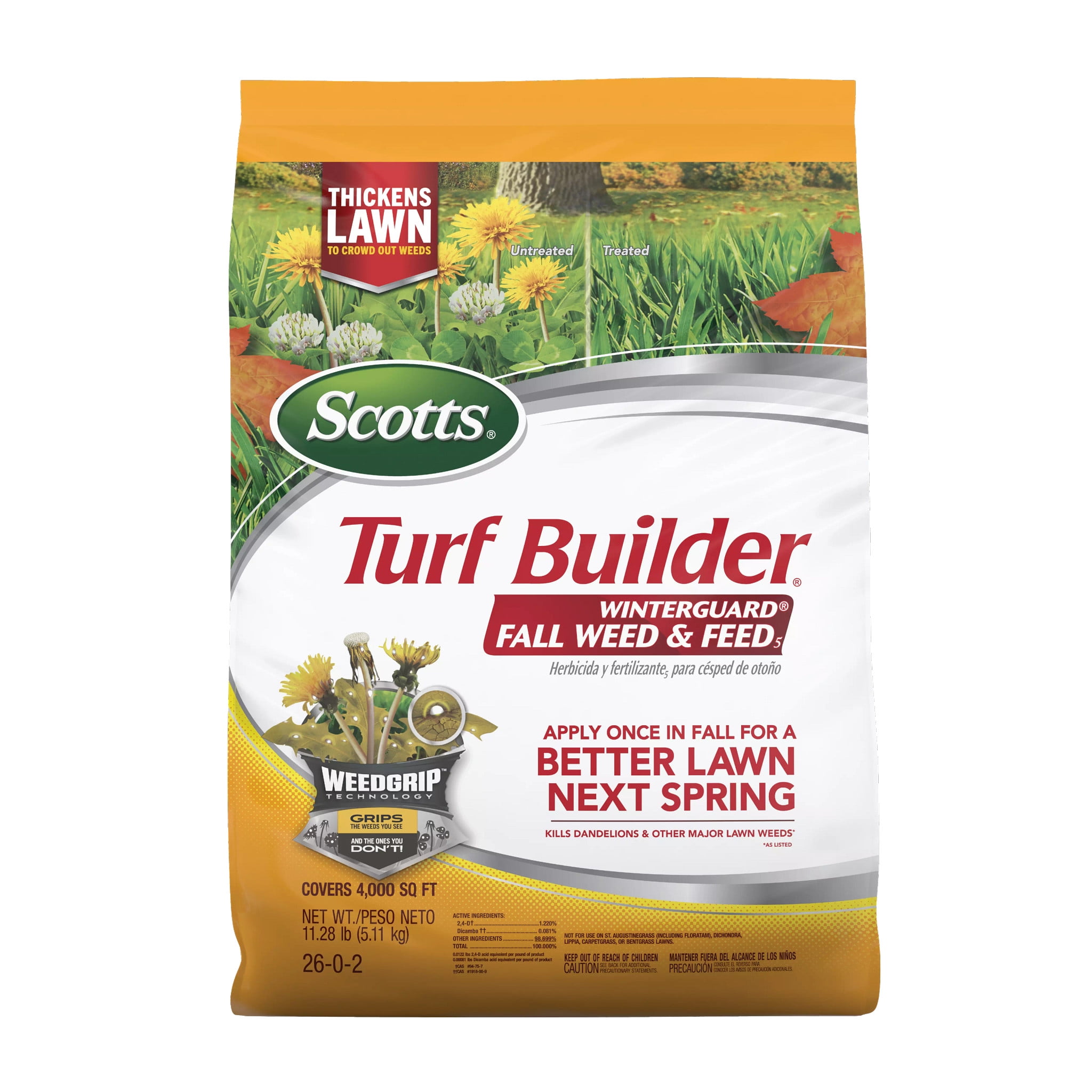 Scotts Turf Builder WinterGuard Fall Weed & Feed Lawn Fertilizer (11.28 lb) bkx3y
