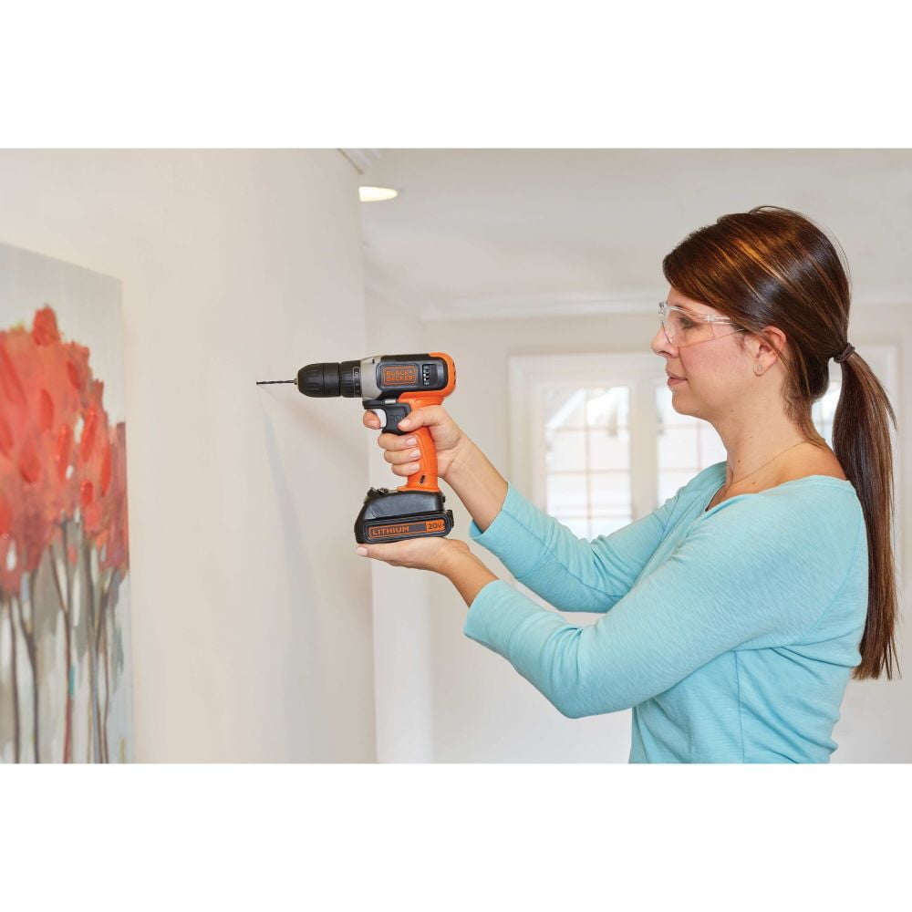BLACK+DECKER 20V Cordless Hex Chuck Drill Driver Kit (Black, 64 Piece Set) 087um