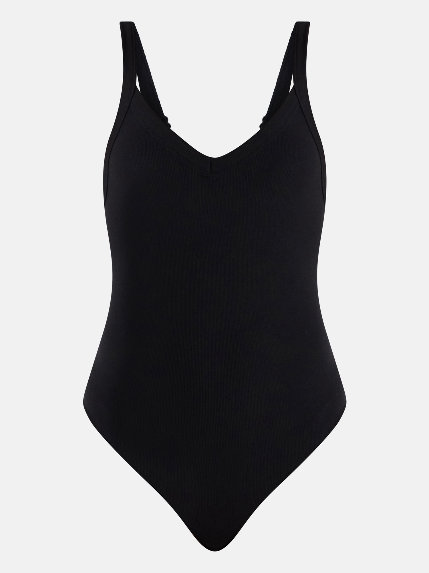 No Boundaries Seamless V Neck Bodysuit (Black, XXS-XXL) mor6n