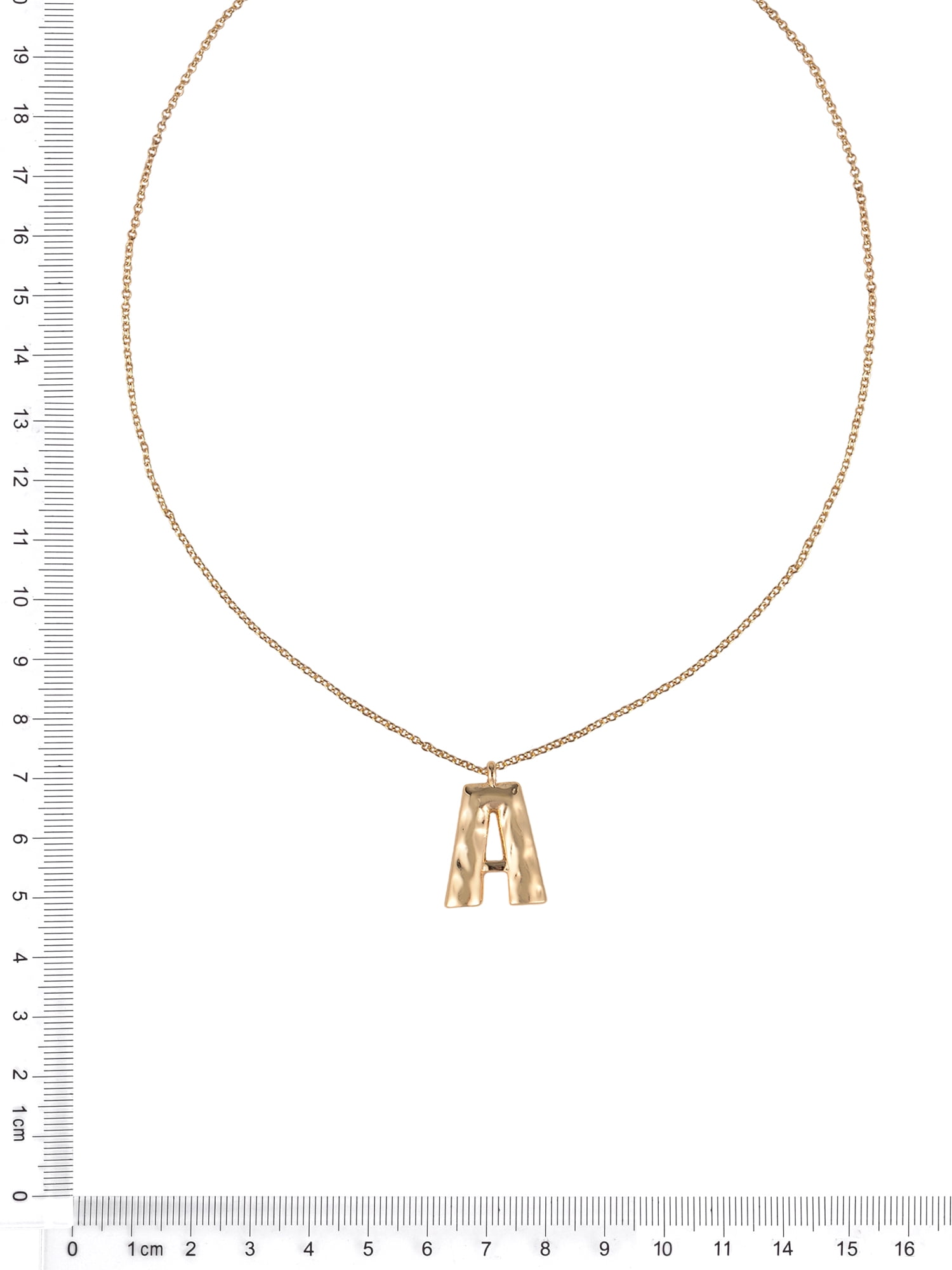 Time and Tru Goldtone Hammered Initial A Pendant Necklace (Gold, 18 in) u051c