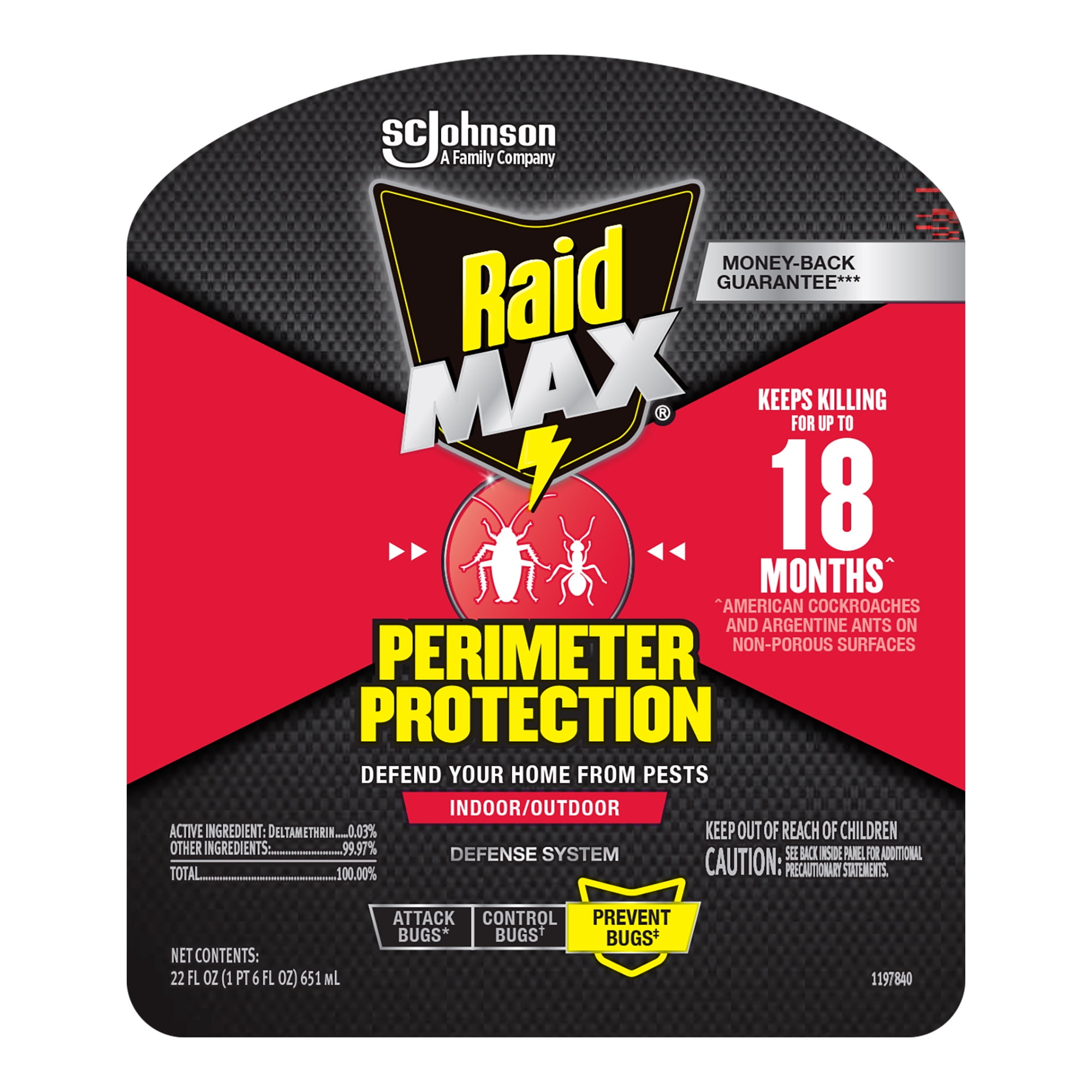 Raid MAX Perimeter Protection Multi Insect Killer Spray (Indoor & Outdoor, 22 fl oz) sm633