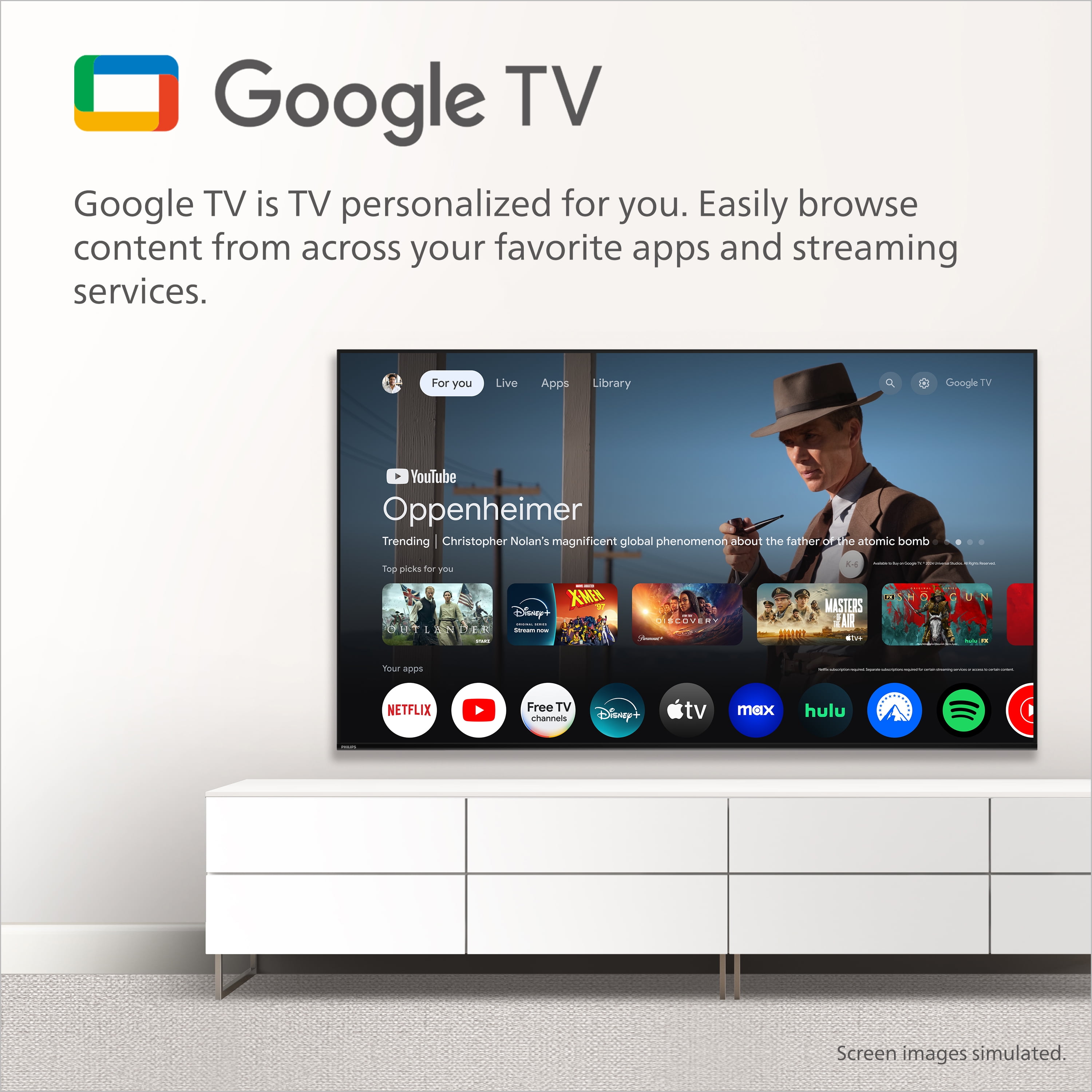 Philips 43-inch 4K Ultra HD Smart LED TV with Google TV (43PUL7652/F7) drm5s