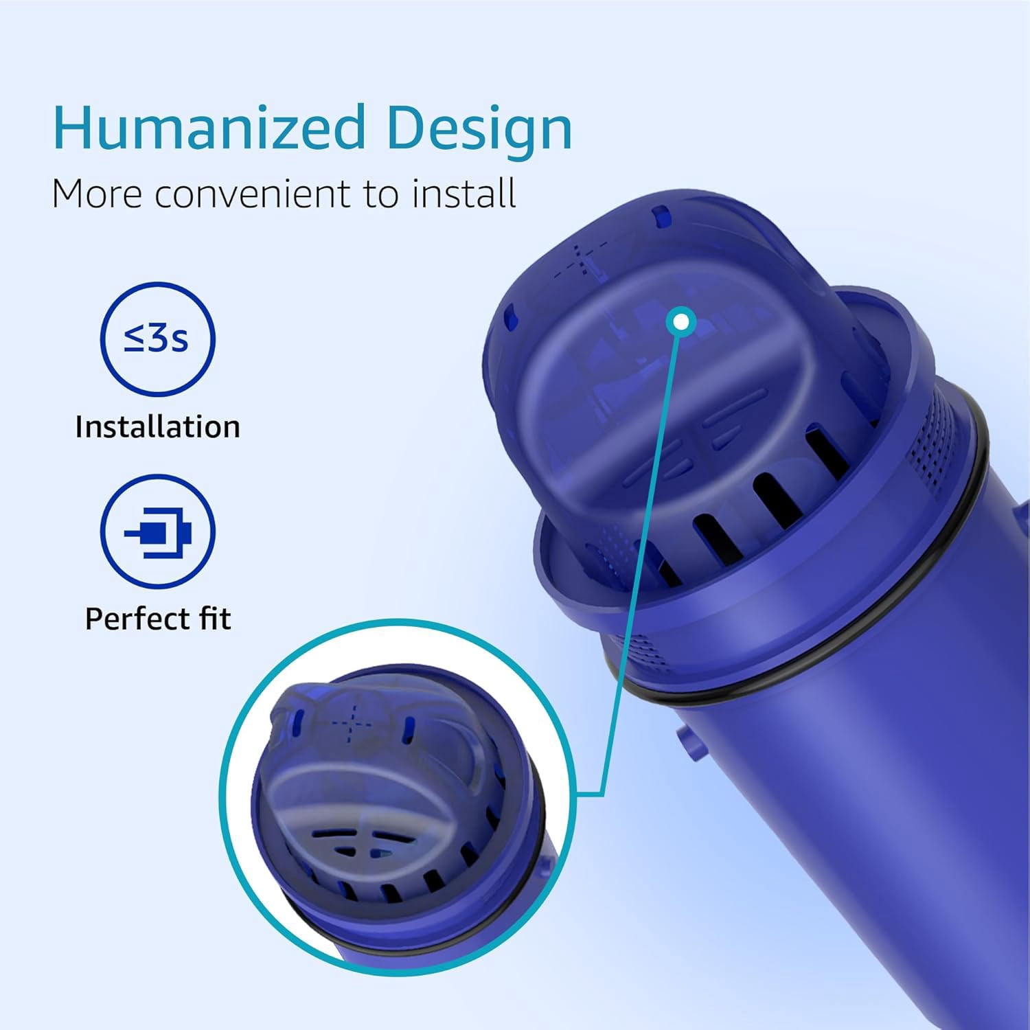 Aqua Crest CF10A Water Filter Replacement for Pur Pitcher Systems (3 Pack) hve1e