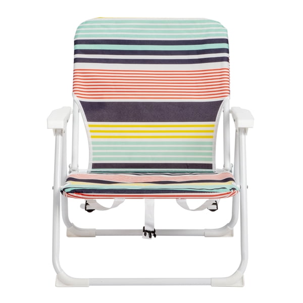 AsterOutdoor Portable Folding Beach Chair with Iron Frame (White, 220 lb Capacity) u7xr0