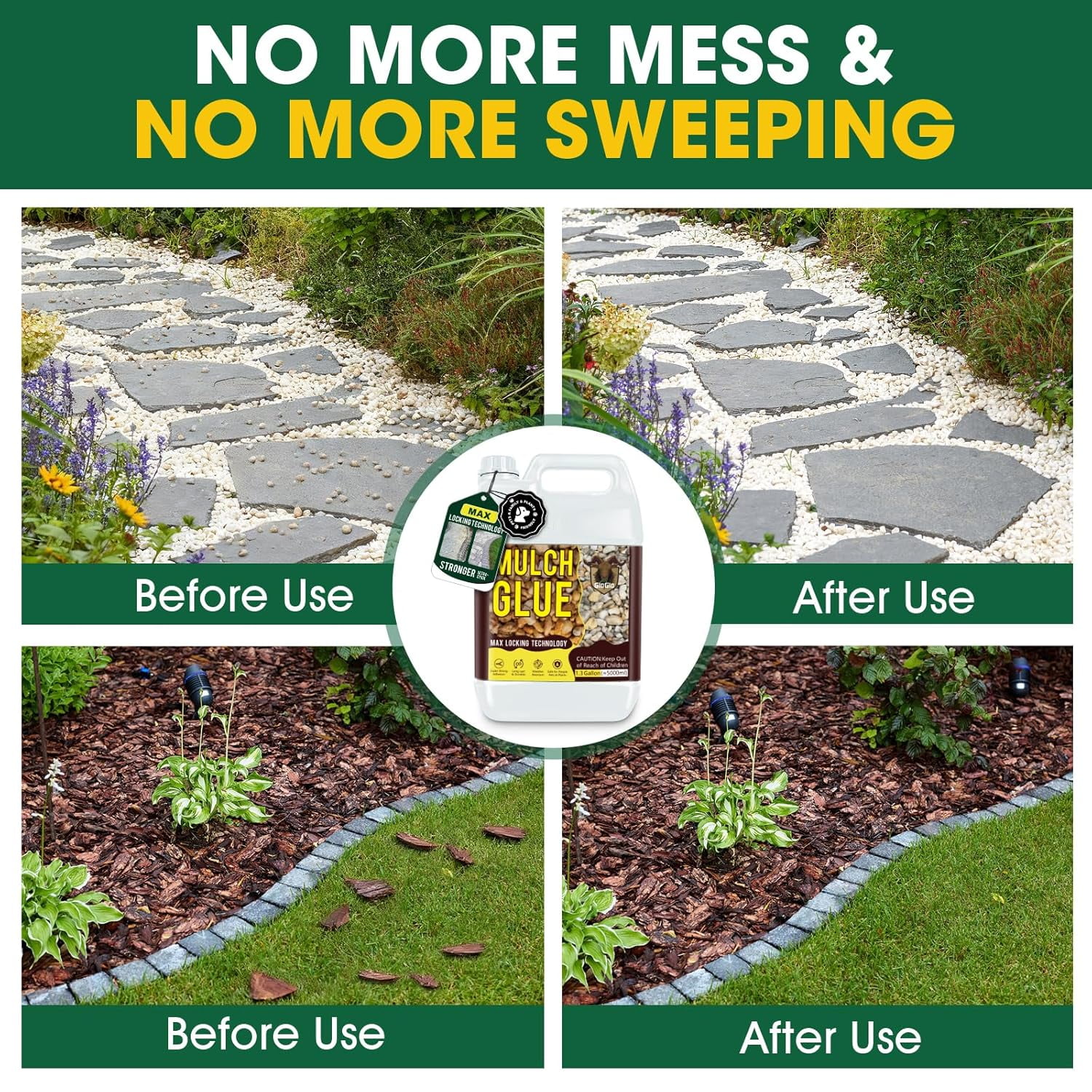 Landscaping Solutions Rock and Gravel Glue Adhesive for Pathways and Garden Beds (Brown, 166 oz) 4naru