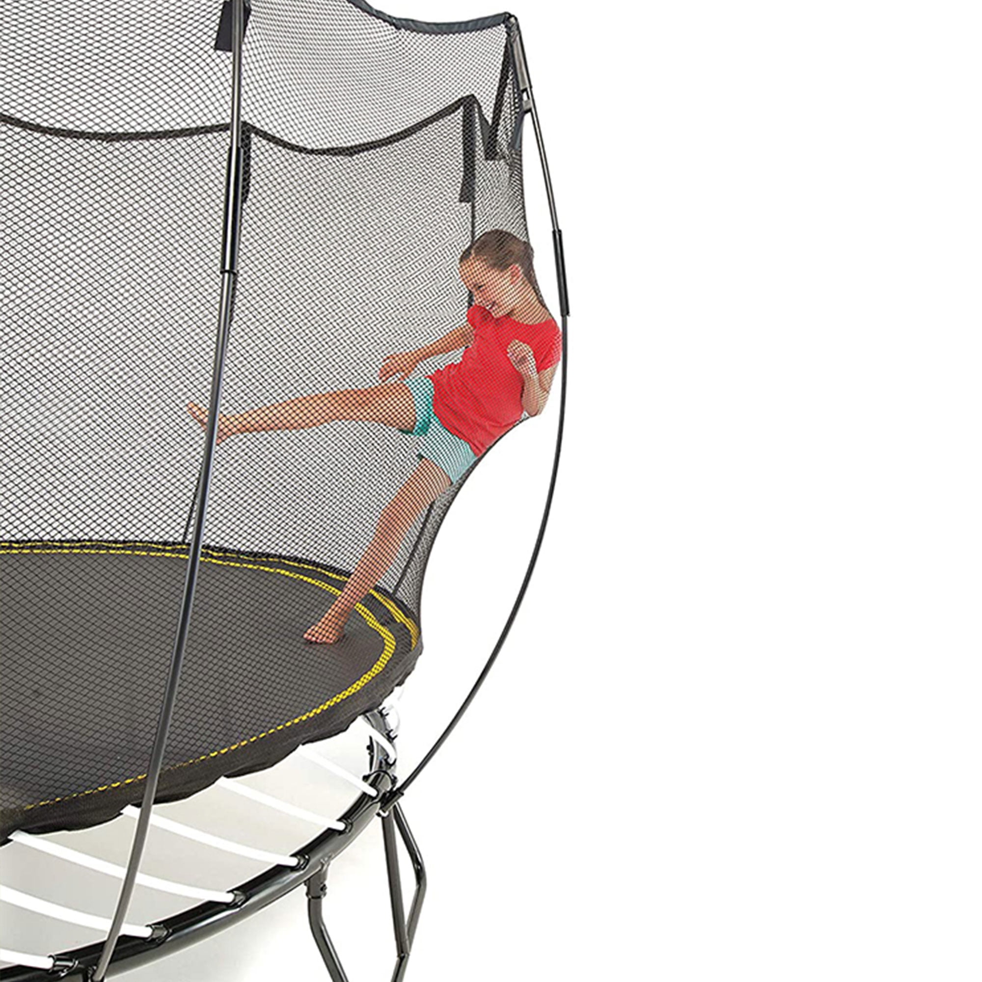 Springfree 11 Ft Large Square Backyard Trampoline with Safety Enclosure (Black, 11 ft) gulpb