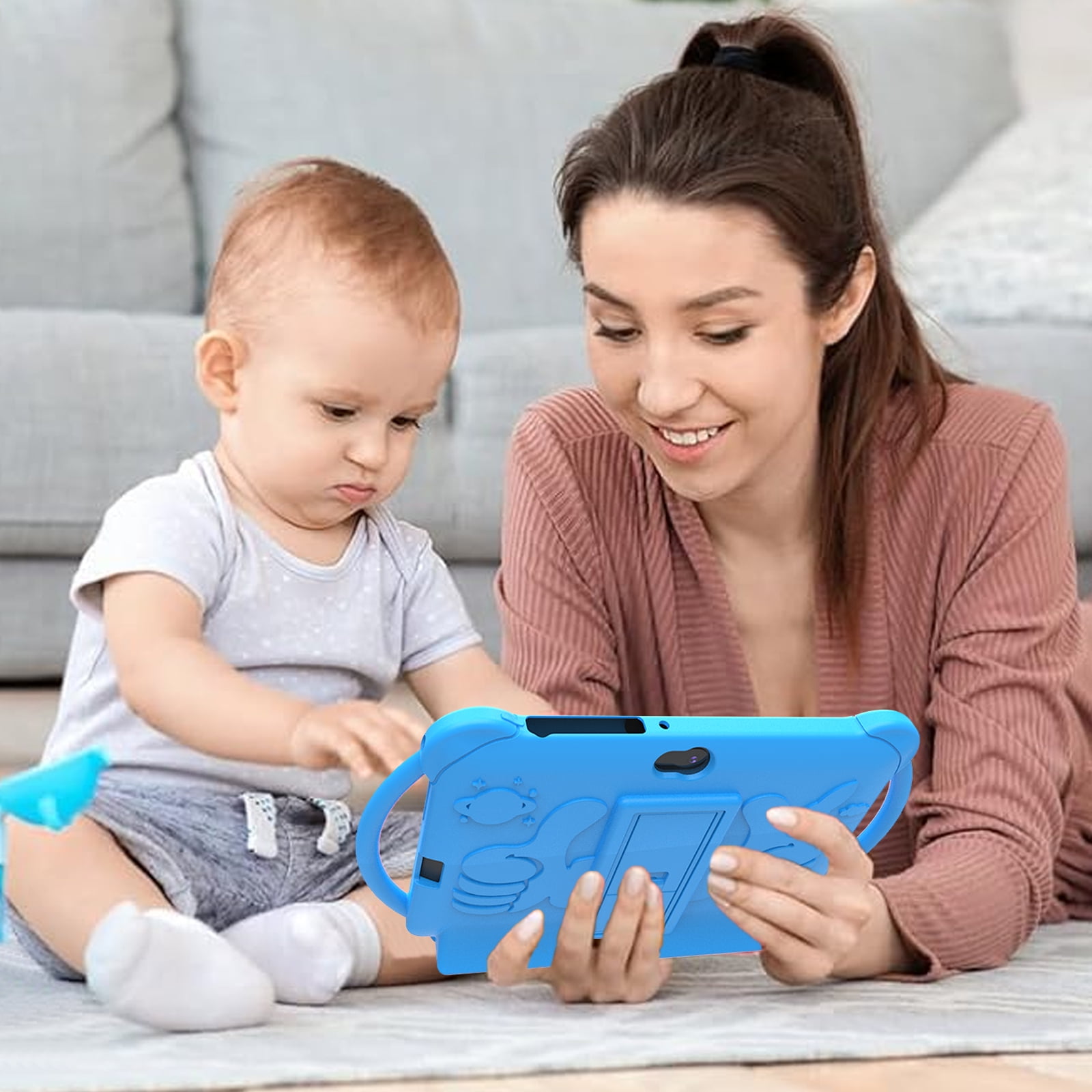 HDTABLET 7 in Android Kids Tablet with Parental Control, Educational Learning Device, Shockproof Case (Blue, 32GB) wkyof