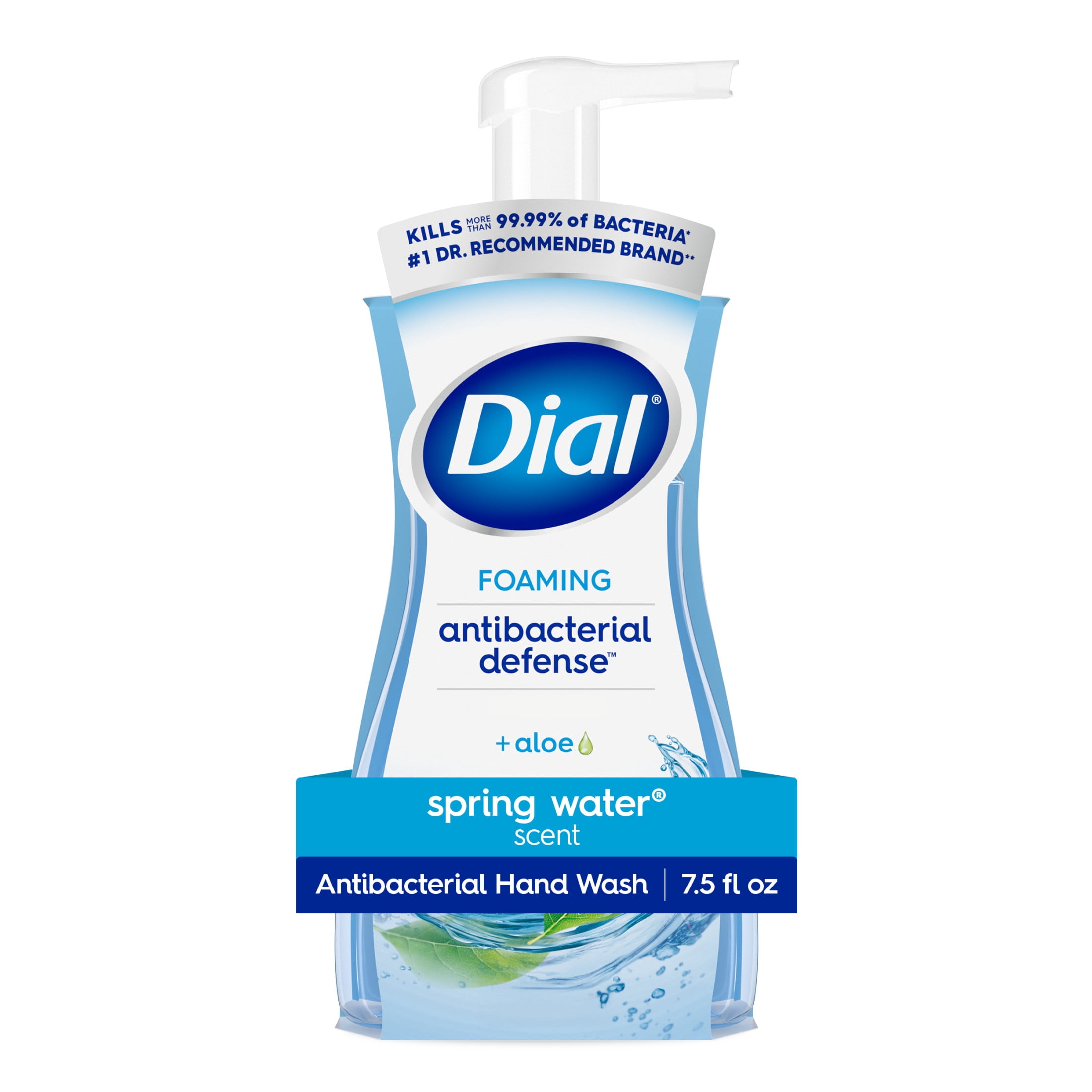Dial Antibacterial Foaming Hand Soap, Spring Water Scent, Moisturizing Formula (7.5 fl oz) 6vh9f