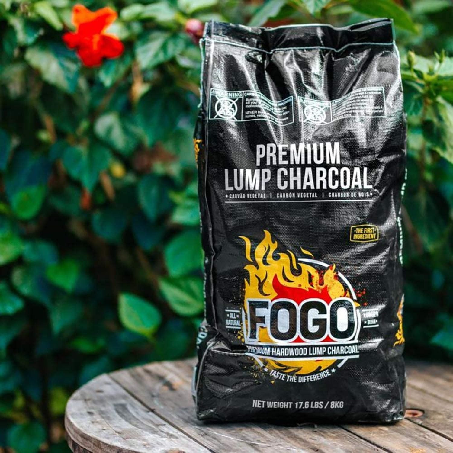 FOGO Premium Oak Restaurant Grade All-Natural Hardwood Lump Charcoal for Grilling and Smoking (17.6 lb) ws8sp