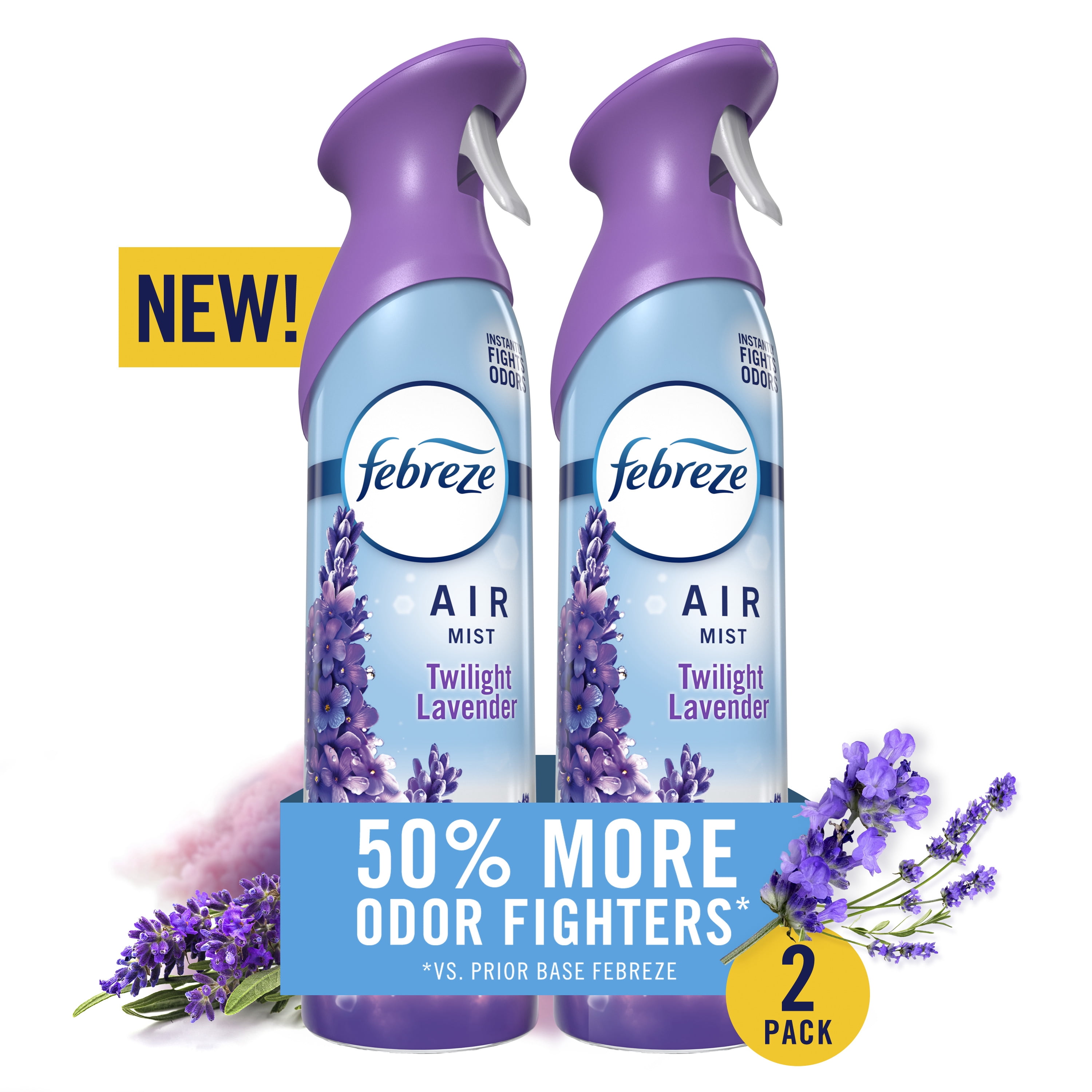 Febreze Air Mist Air Freshener Spray, Odor Eliminator, Twilight Lavender (8.1 oz, 2 Count) 1t9io