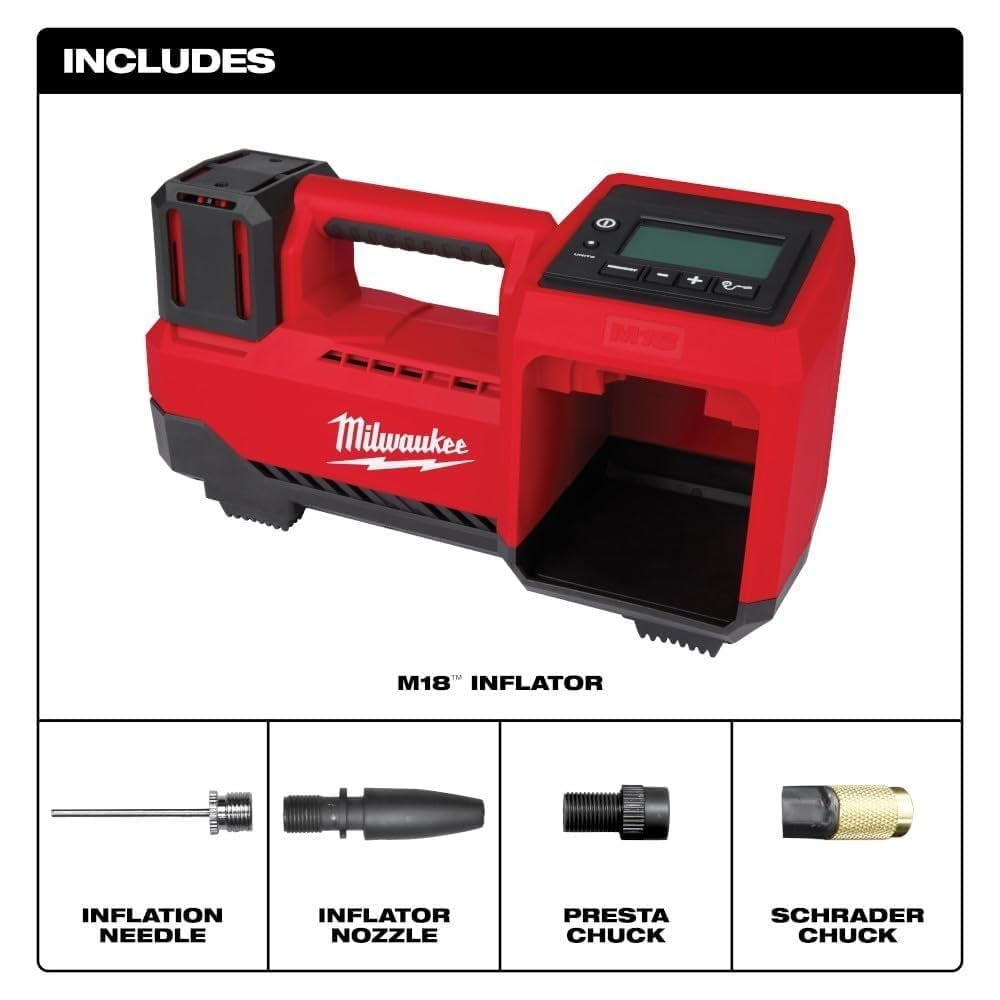 Milwaukee M18 Cordless Tire Inflator (2848-20, 18V) v400v